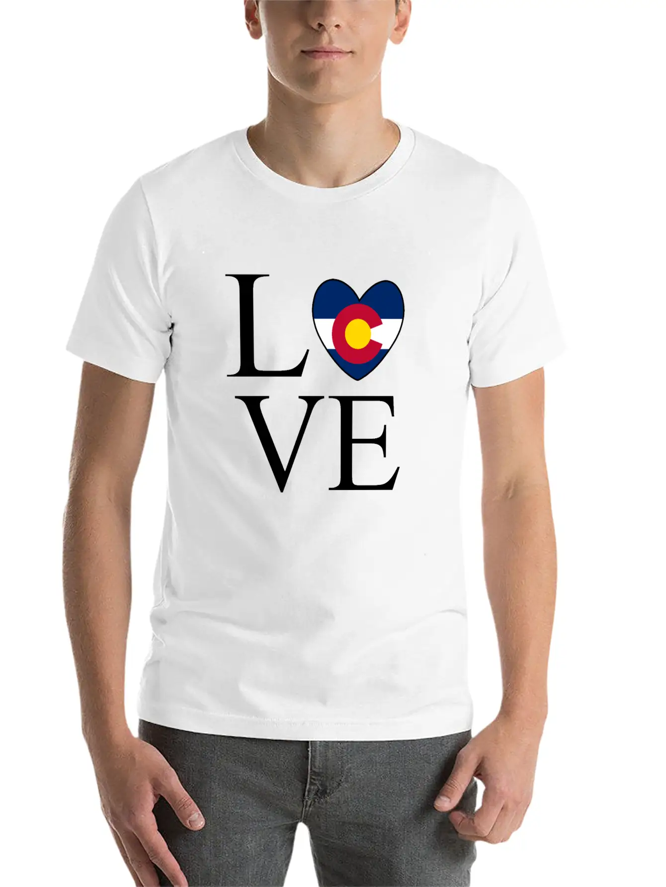 Colorado Flag Love Unisex Casual T-Shirt – Clean Design For Daily Comfort