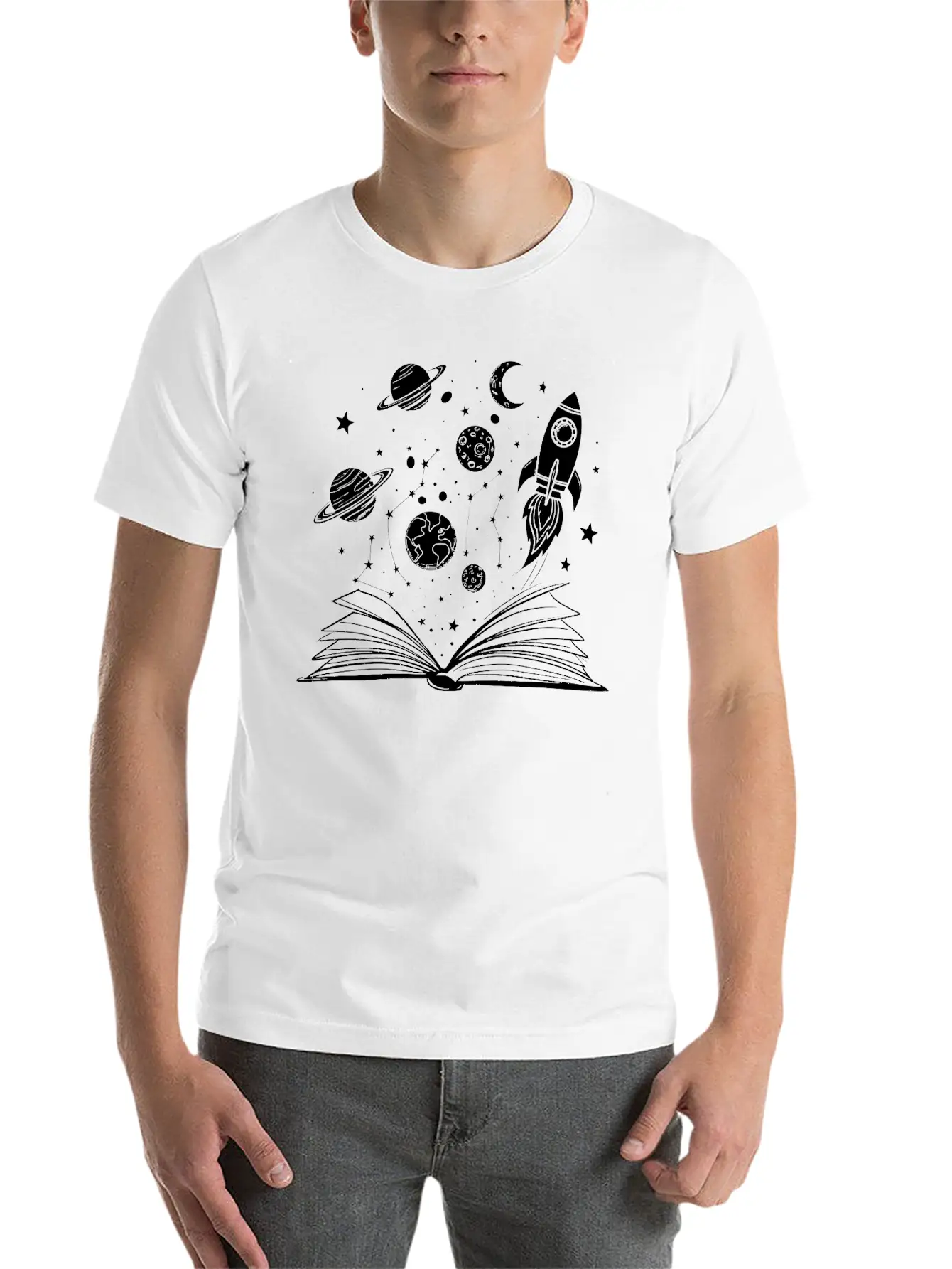 Cosmic Imagination Open Book Unisex Casual T-Shirt – Clean Design For Daily Comfort