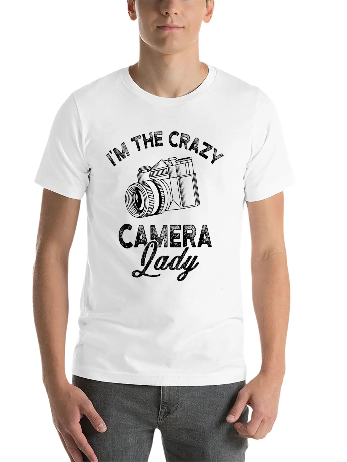 Crazy Camera Lady Funny Unisex Casual T-Shirt – Clean Design For Daily Comfort