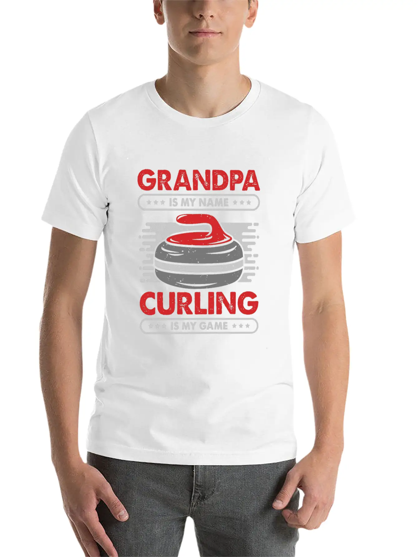 Curling Player Grandpa Gift Unisex Casual T-Shirt – Clean Design For Daily Comfort
