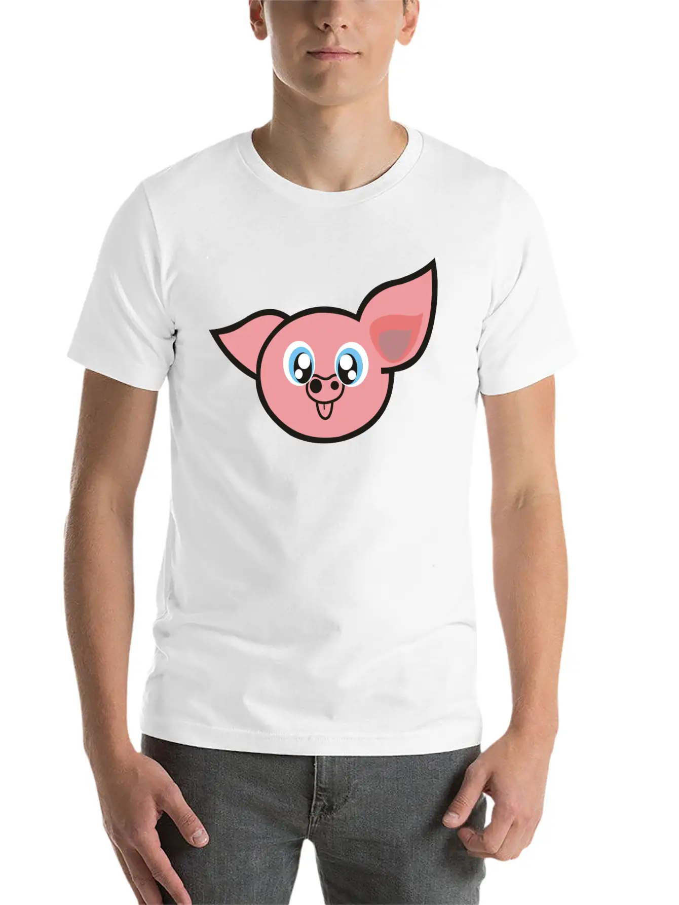 Cute Pig Unisex Casual T-Shirt – Clean Design For Daily Comfort