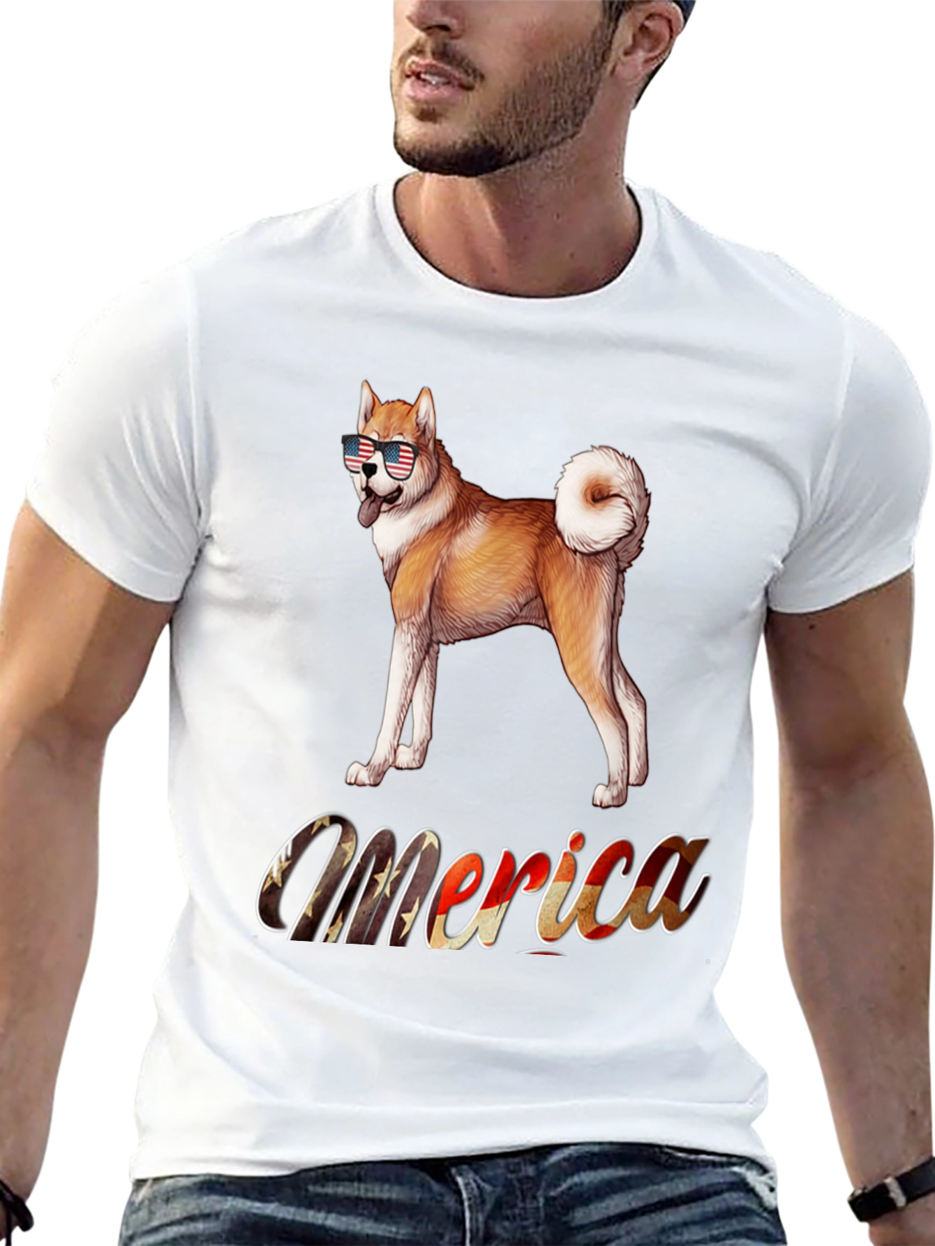 Patriotic Akita Merica T-Shirt