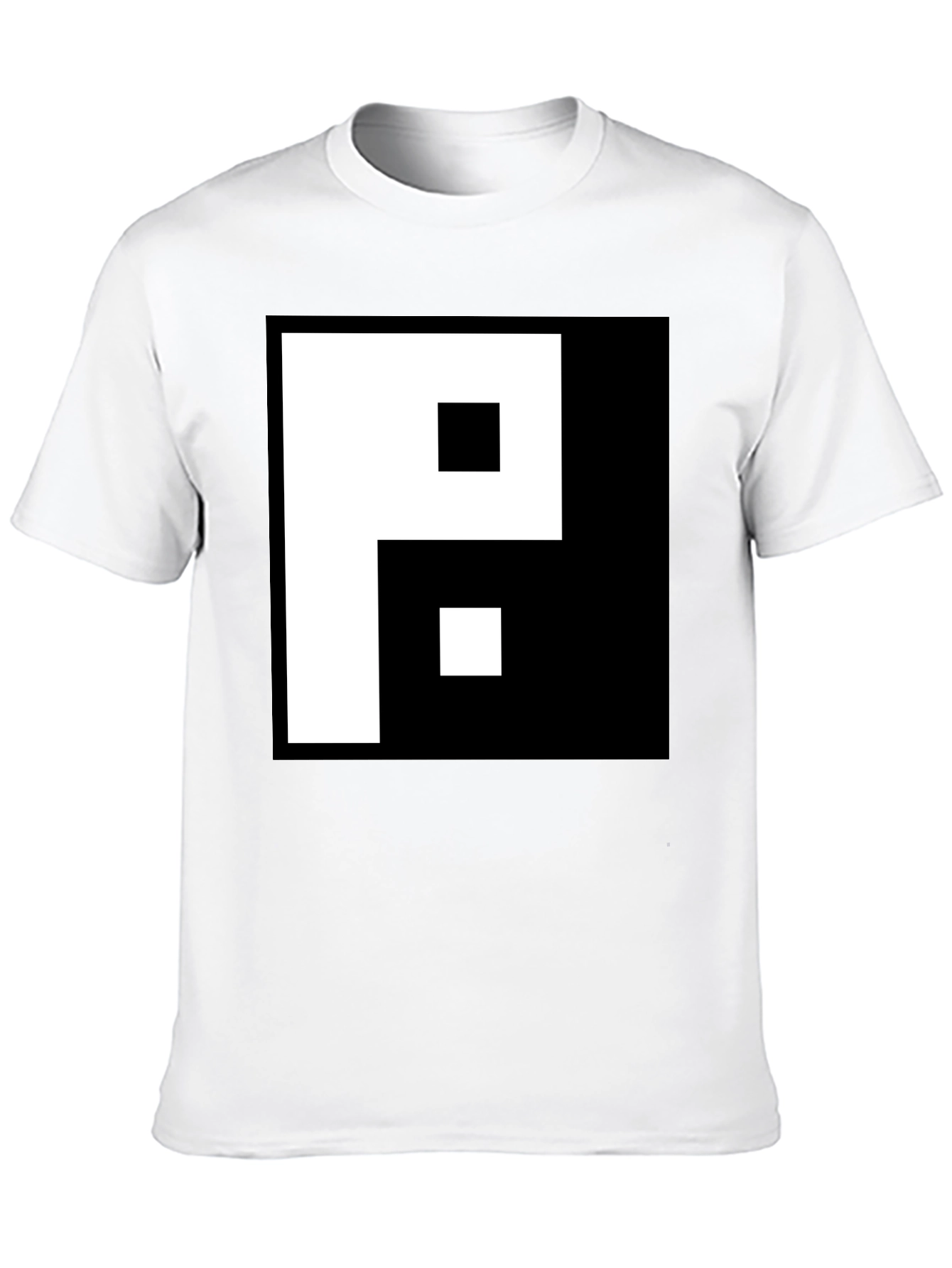 Black Graphic Tee - Pixelated P Design
