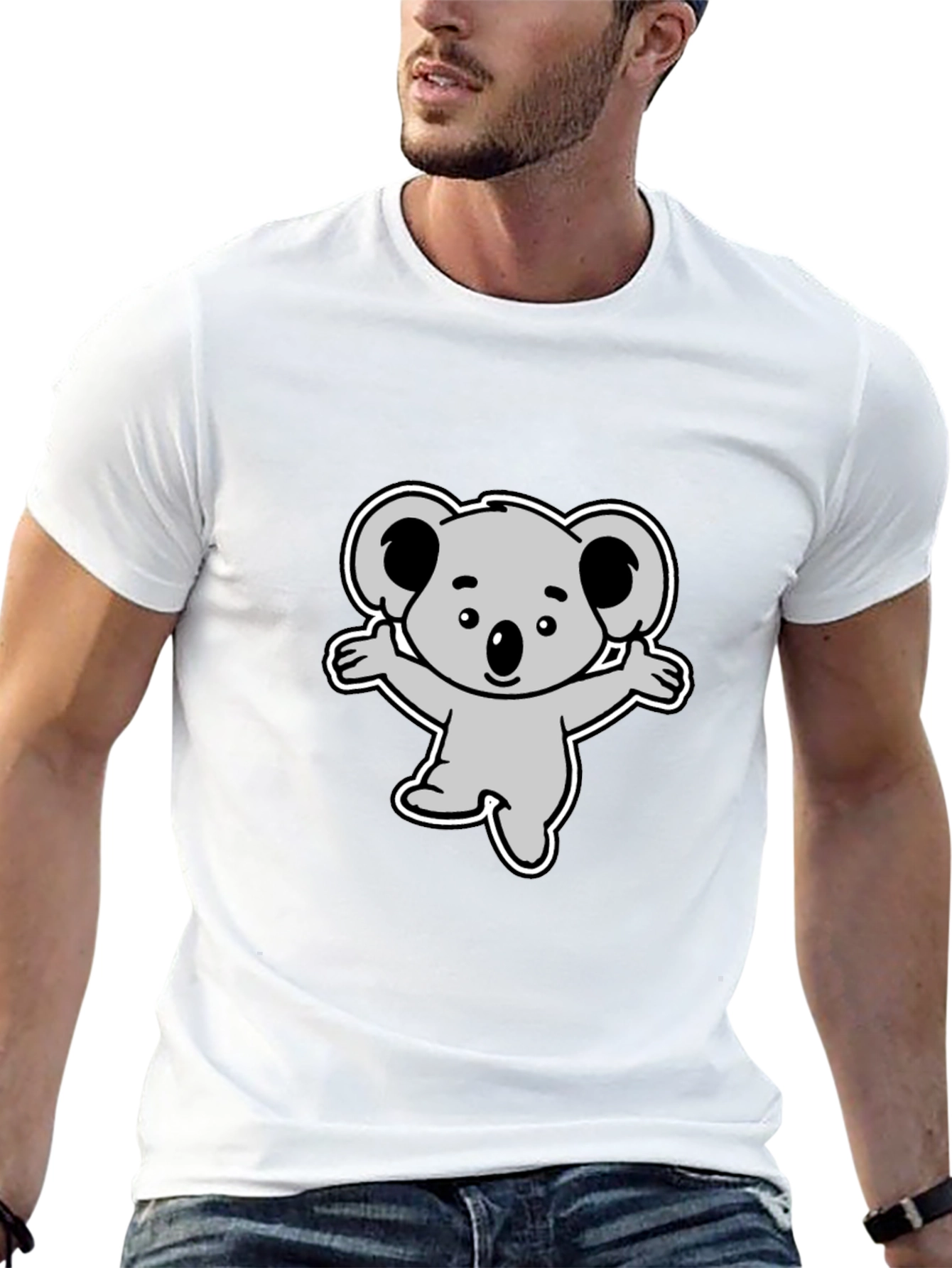 Cute Koala Graphic Black T-Shirt