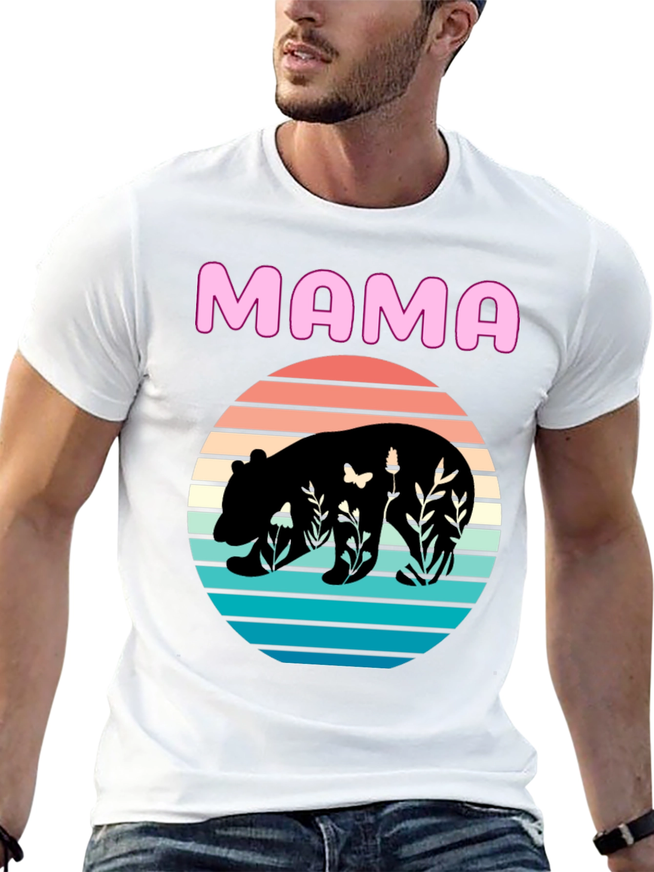 Mama Bear Graphic Tee - Nature Silhouette