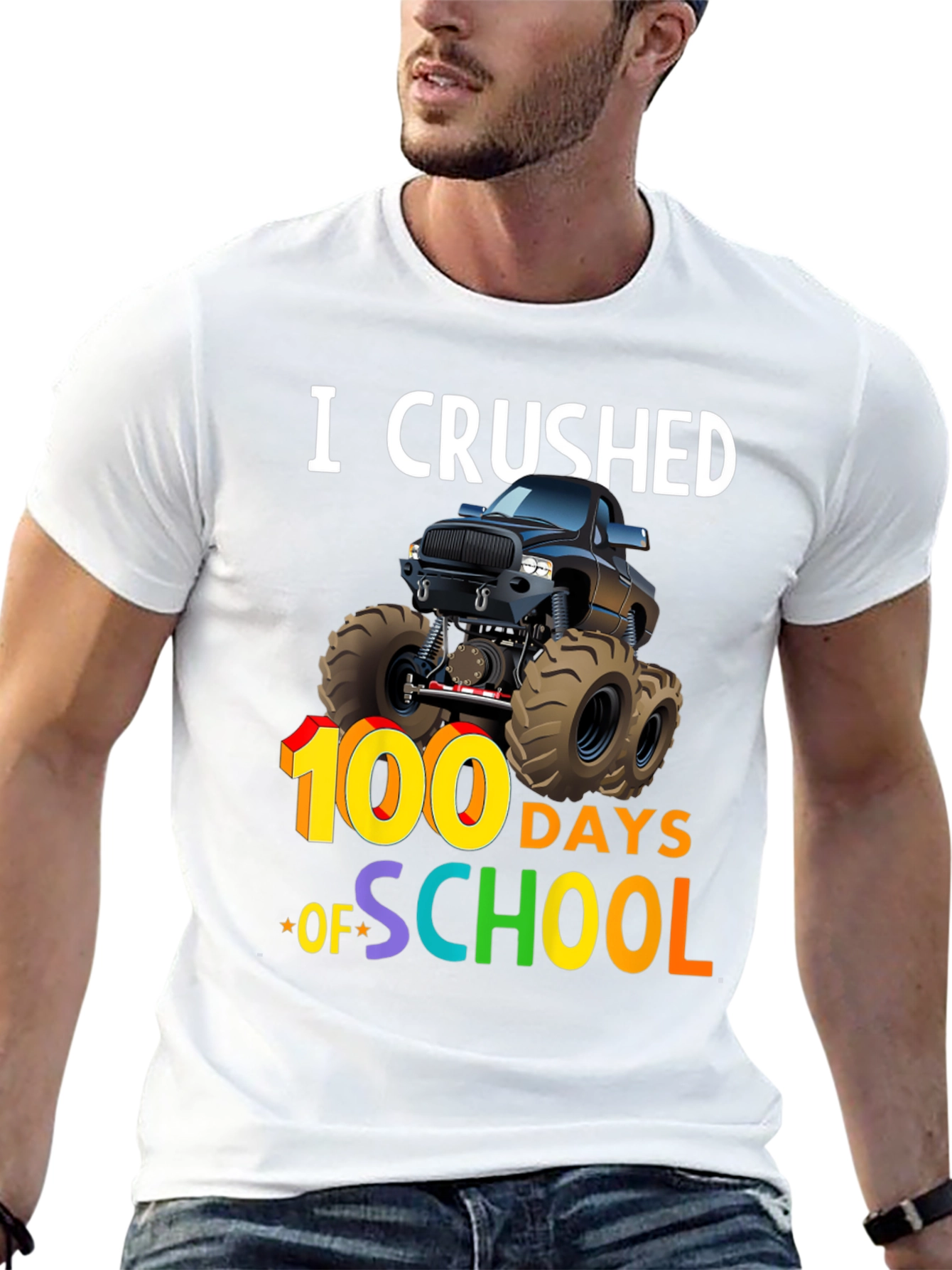I Crushed 100 Days of School Monster Truck T-Shirt