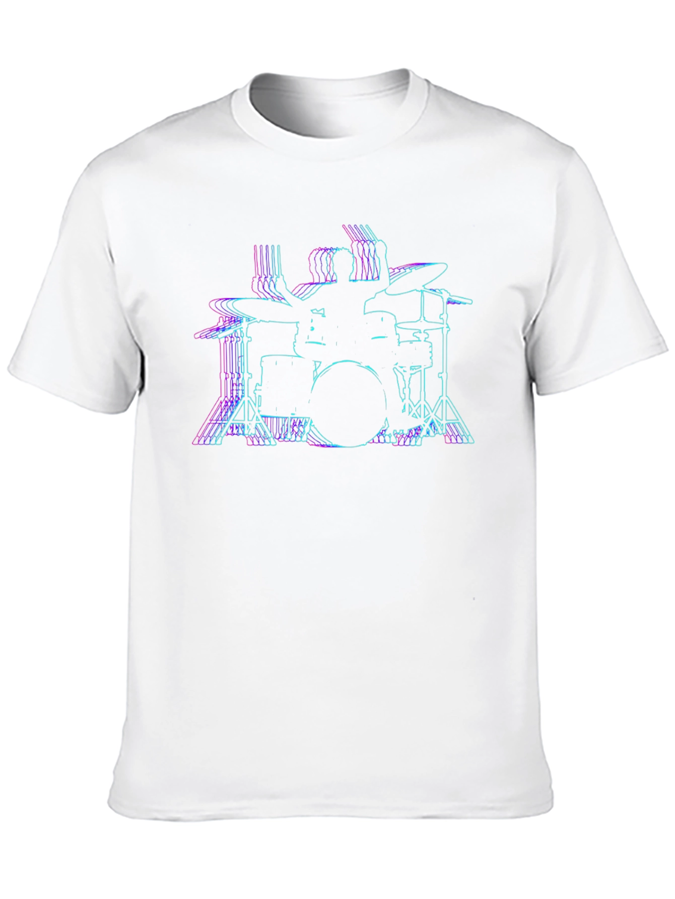 Drummer Outline Black T-Shirt - Music Lover Tee
