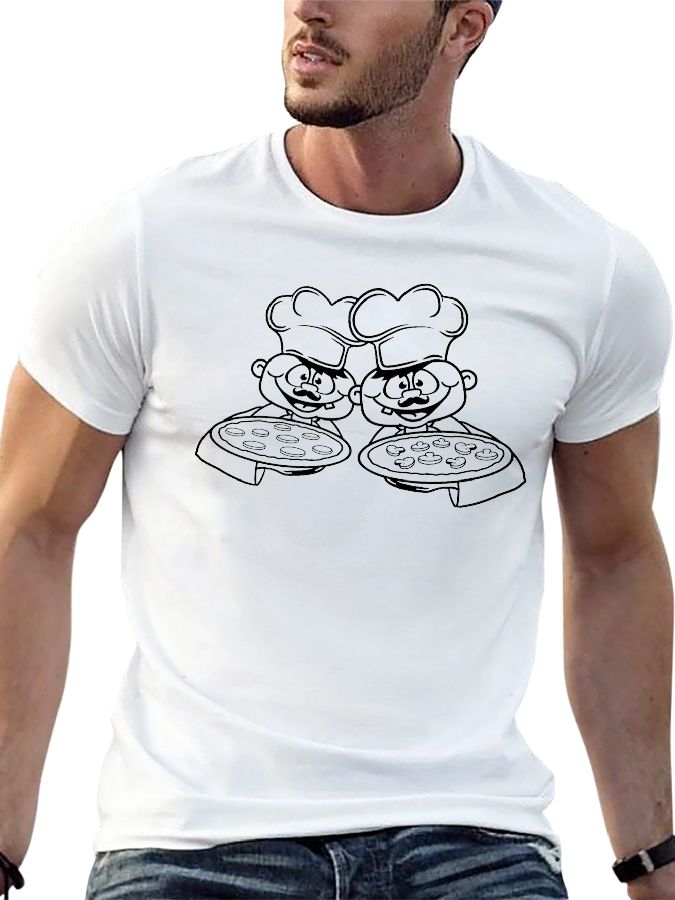 Chef Pizza Crew Neck T-Shirt