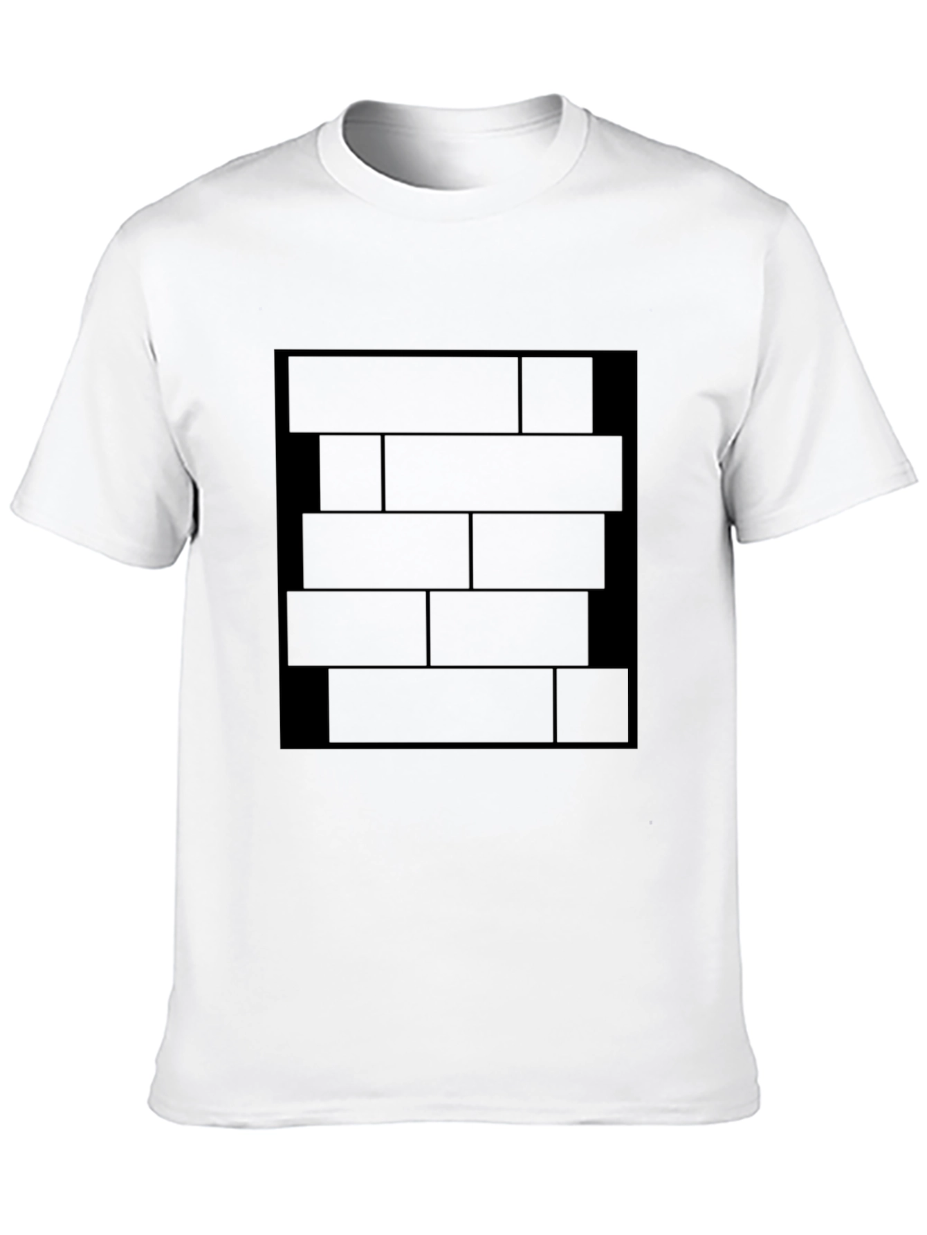 Black Brick Pattern Graphic T-Shirt
