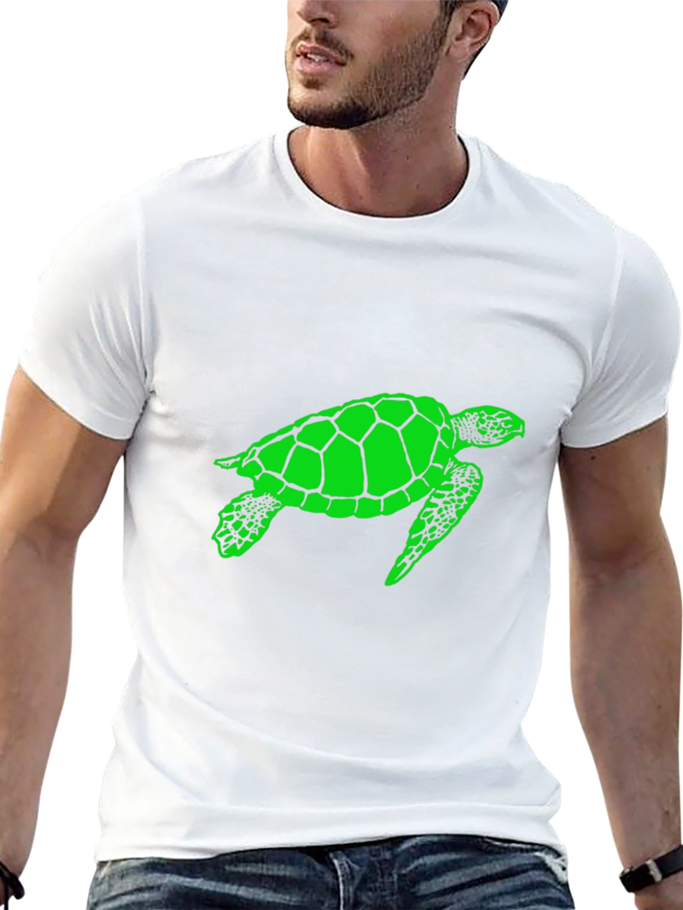 Sea Turtle Graphic Tee - Black Cotton T-Shirt