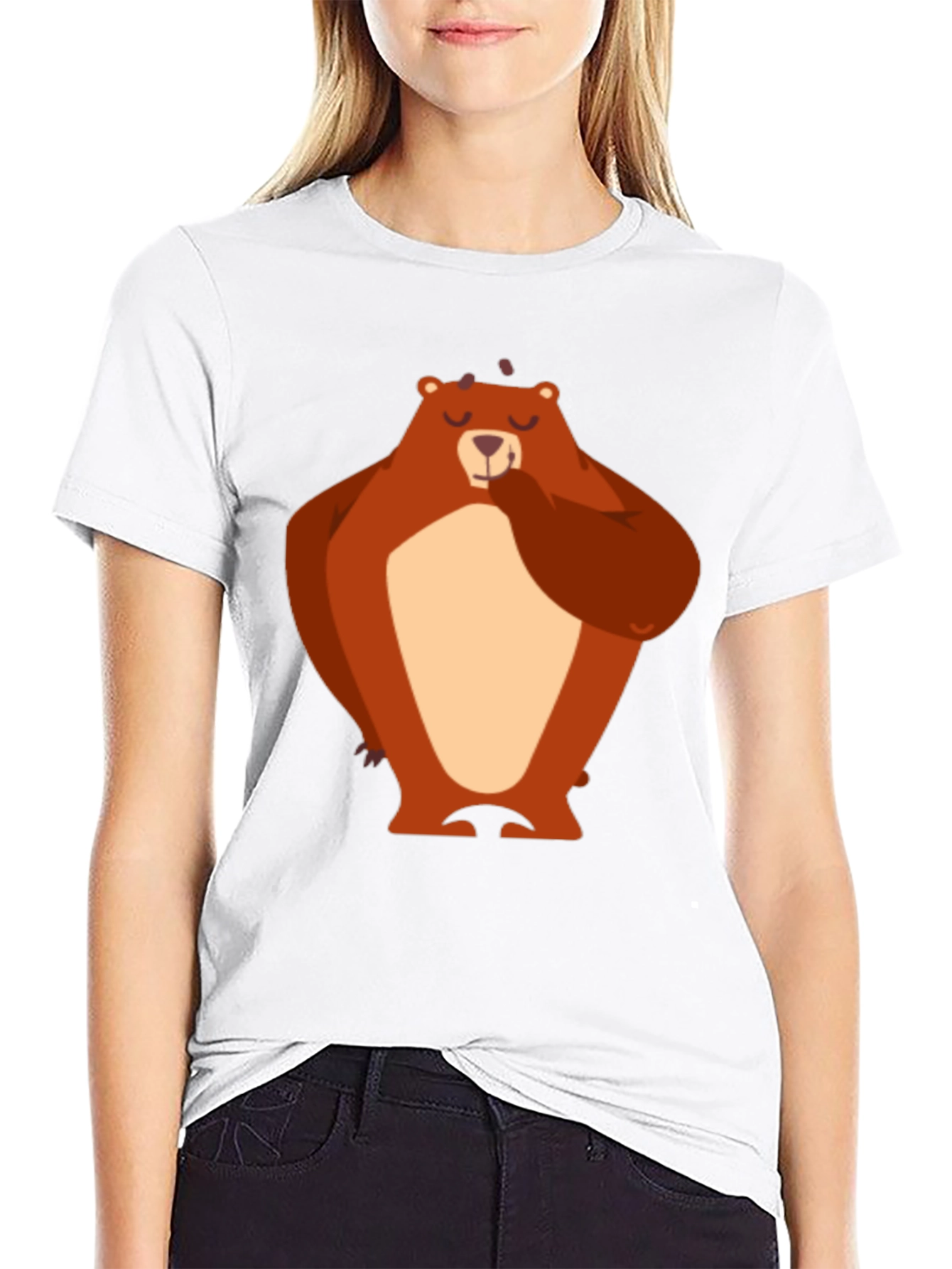 Bear Graphic T-Shirt - Black Cotton Tee