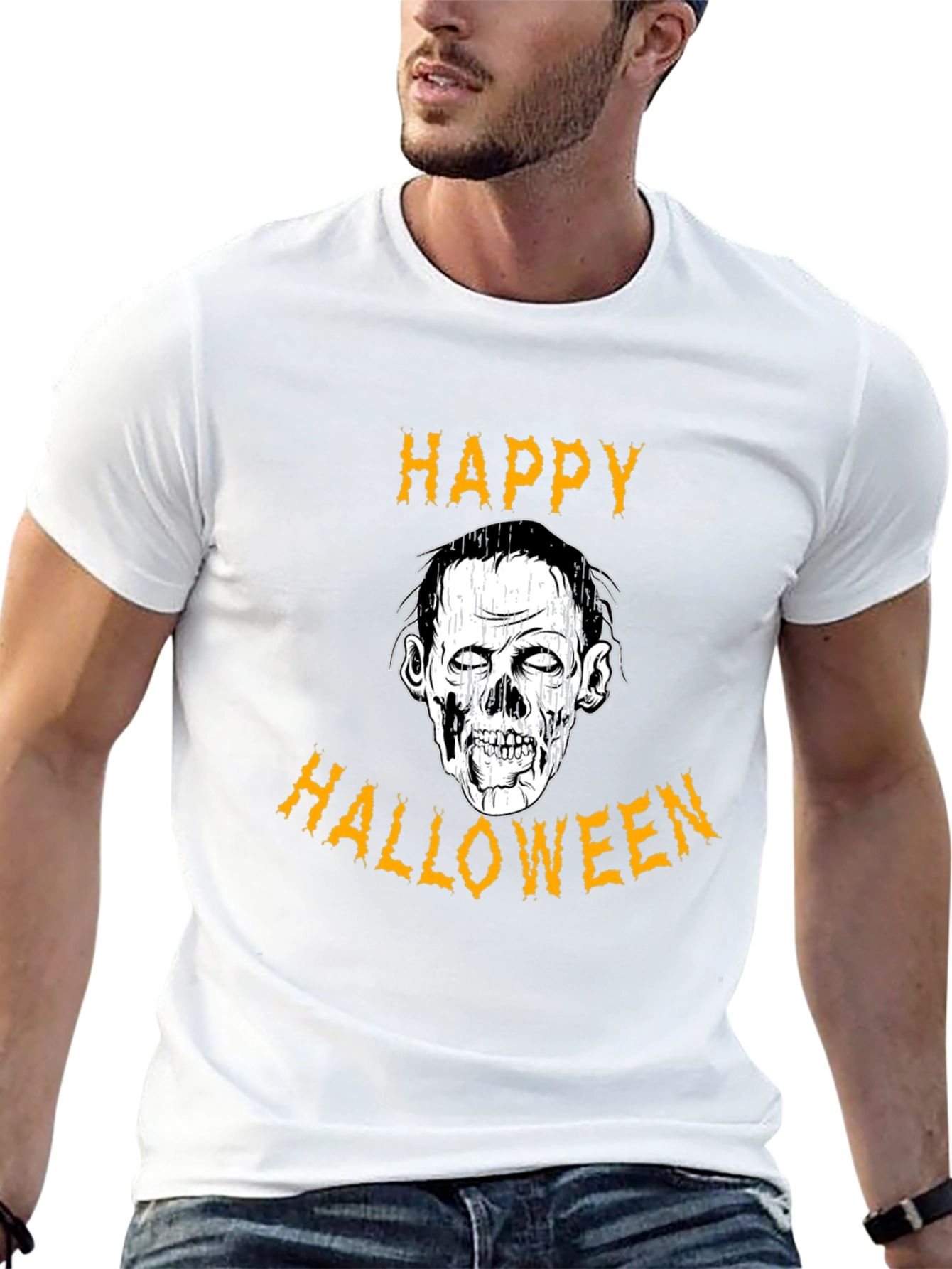 Happy Halloween Zombie Graphic T-Shirt