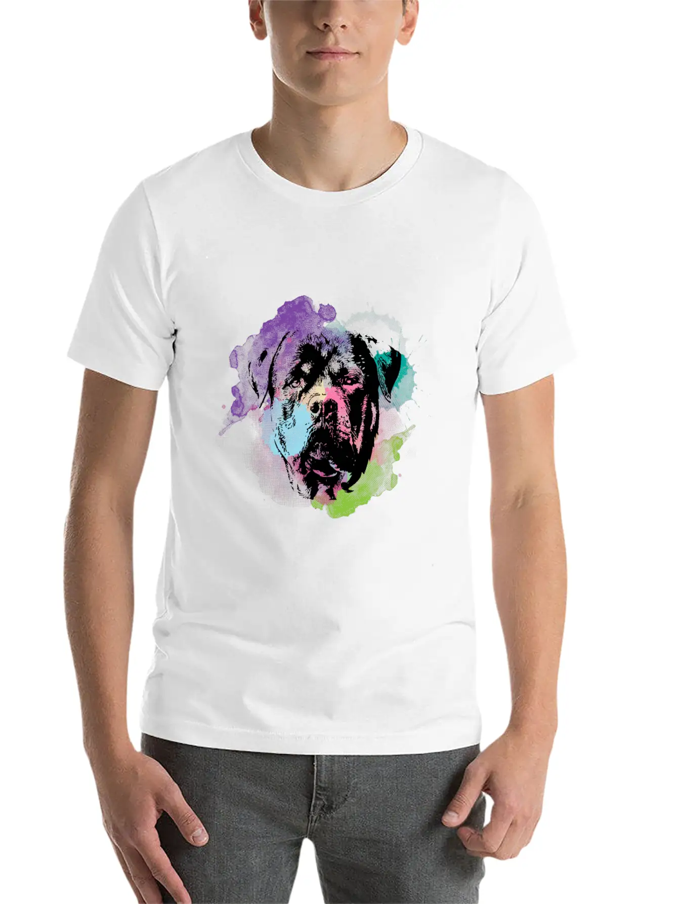 Dog Lover I Splash Art Rottweiler Unisex Casual T-Shirt – Clean Design For Daily Comfort