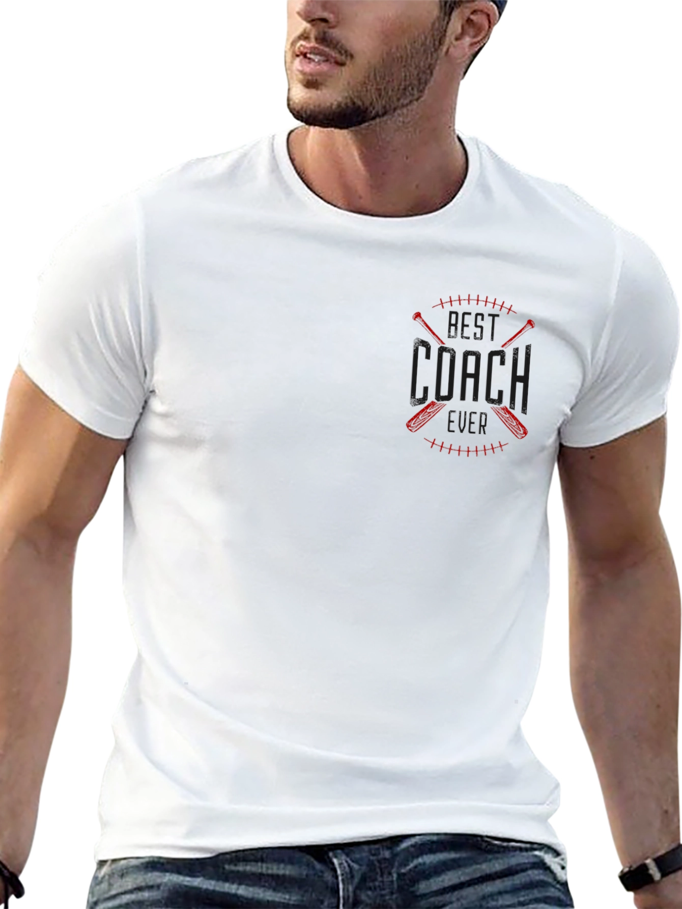 Best Coach T-Shirt - Baseball Crossed Bats Design