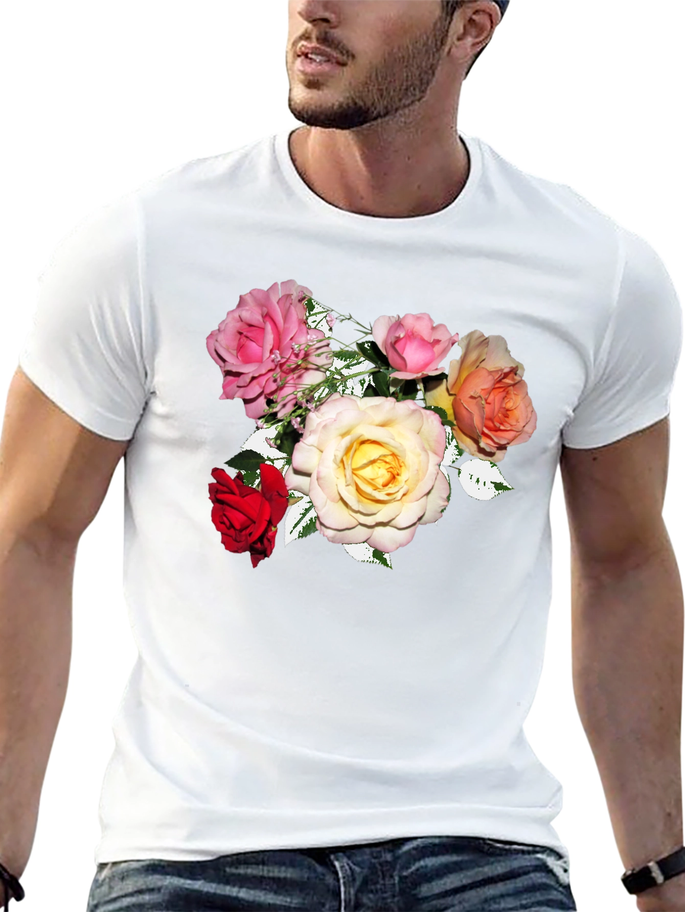 Floral Rose Bouquet Graphic Tee