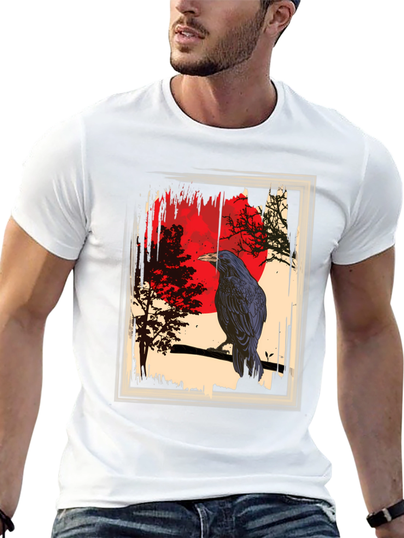 Raven Moon Graphic Tee - Dark Avian Style