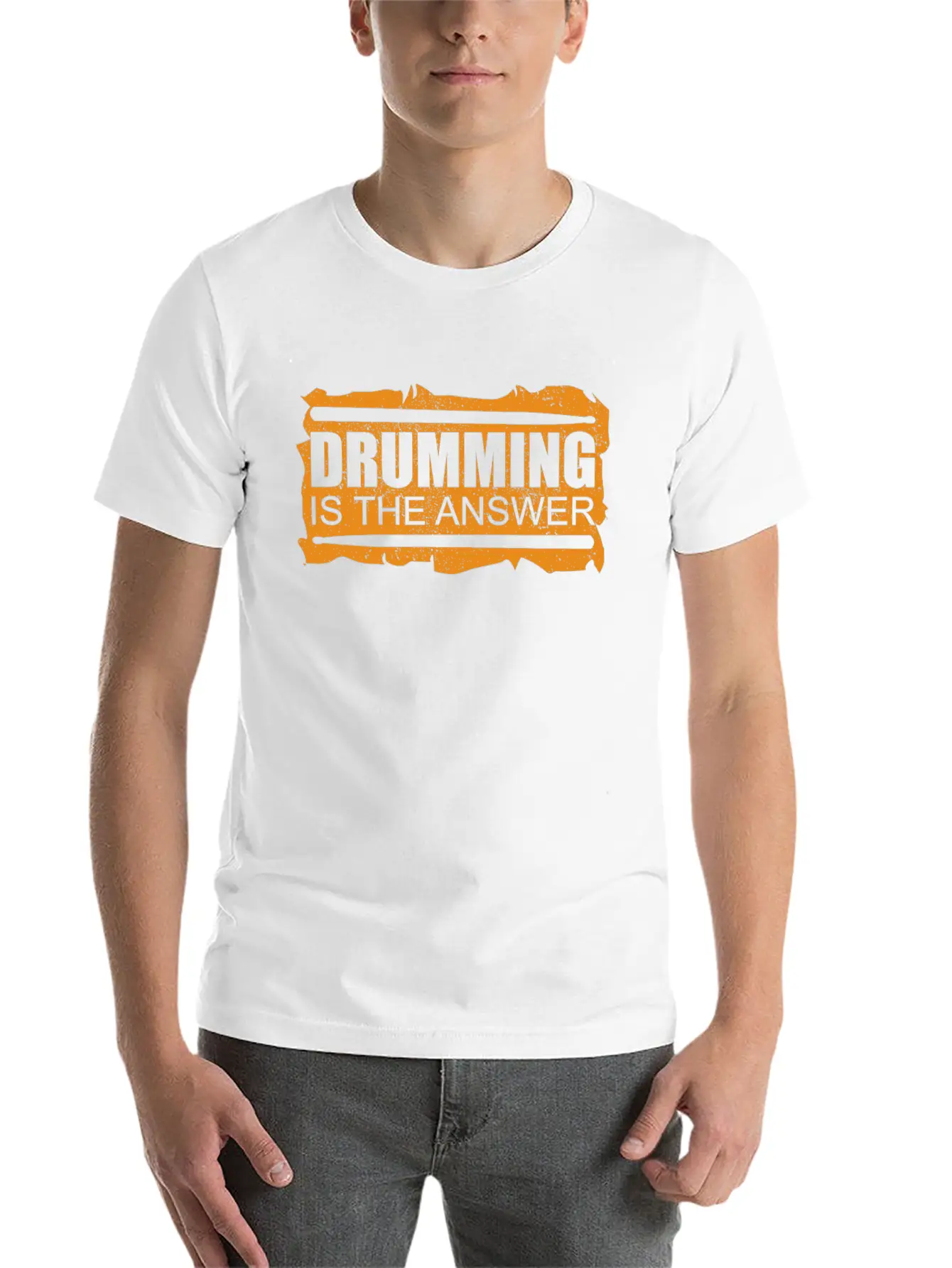Drumming Is The Answer | Drums Drummer Gift Unisex Casual T-Shirt – Clean Design For Daily Comfort