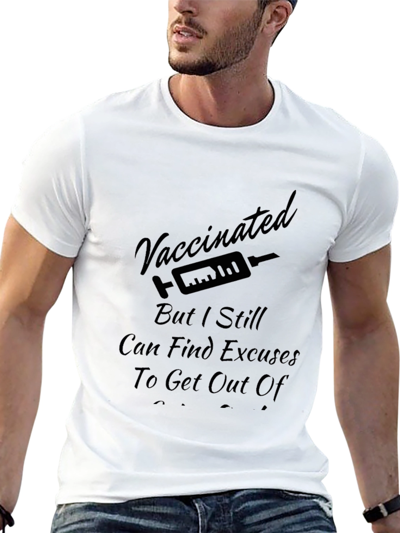 Vaccinated Excuses Black T-Shirt
