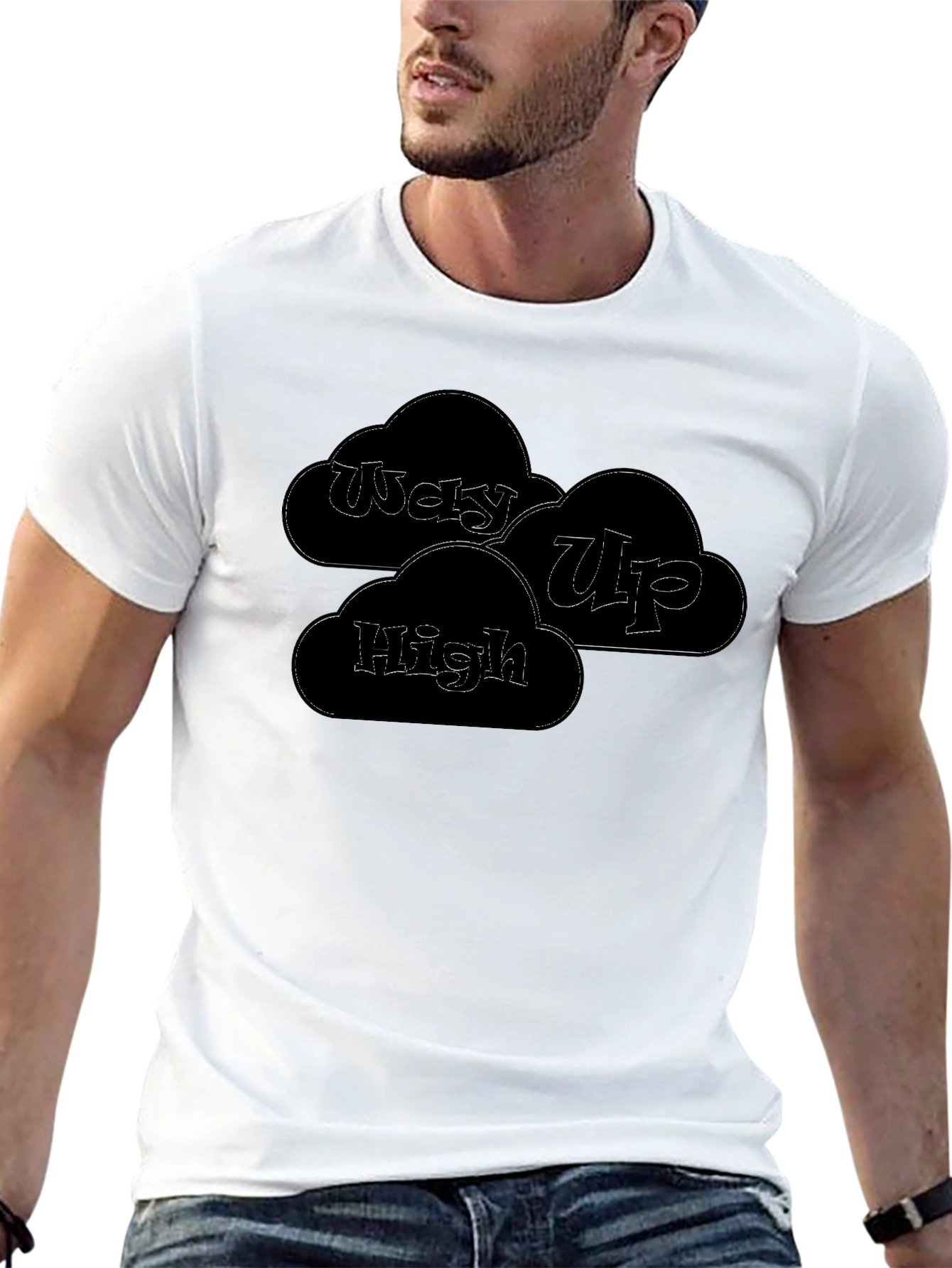 Way Up High Black Graphic T-Shirt