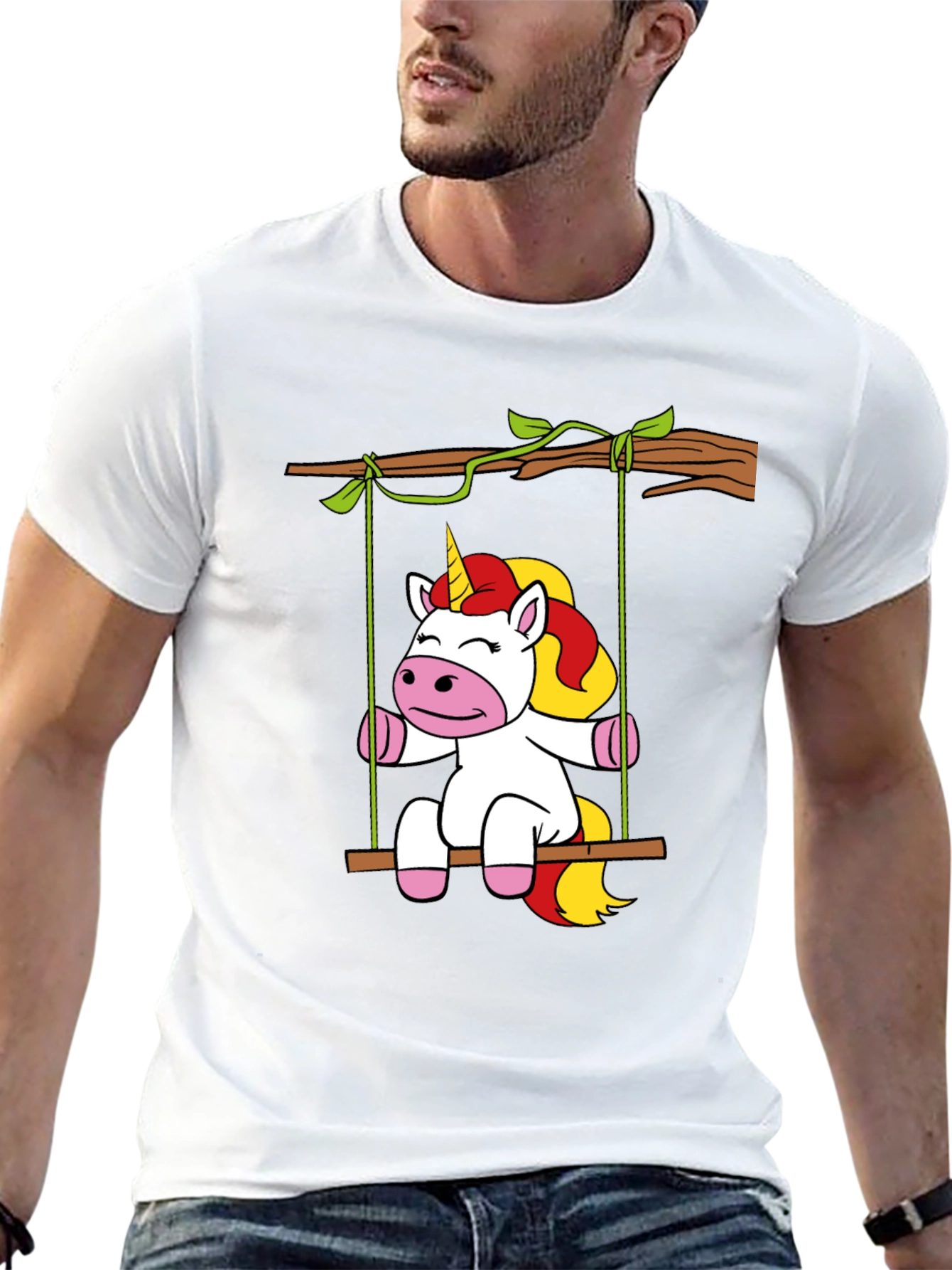 Unicorn on Swing Graphic Tee