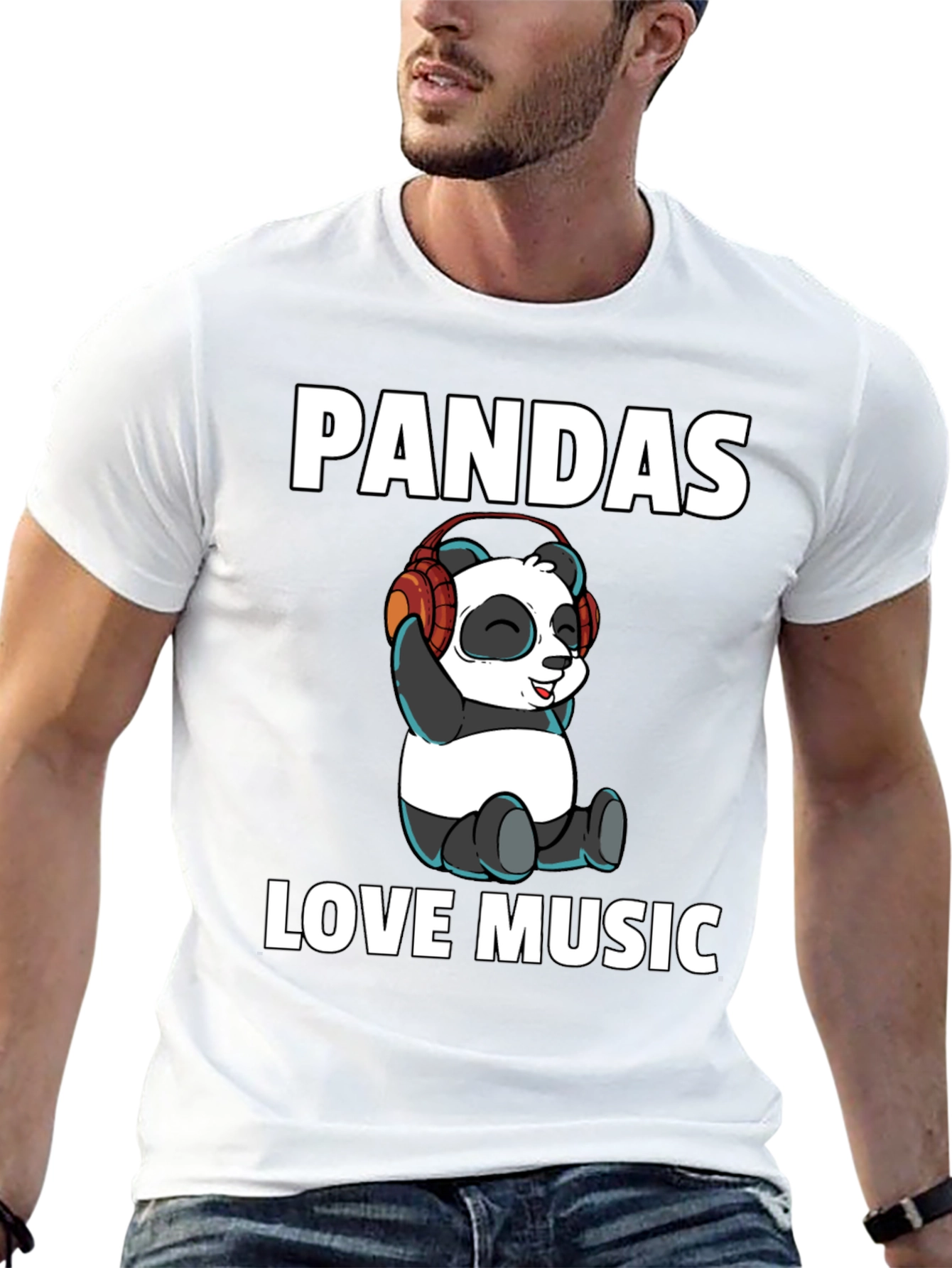 Pandas Love Music Graphic Tee