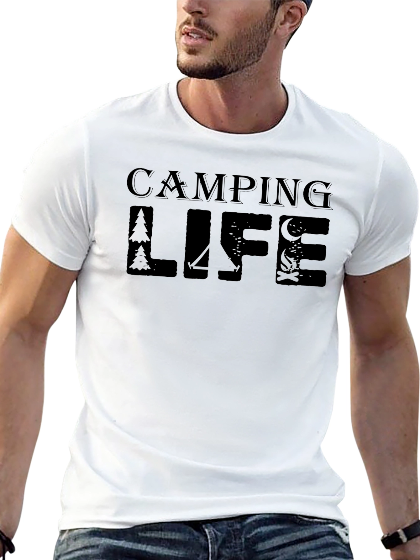Camping Life T-Shirt - Black Graphic Tee