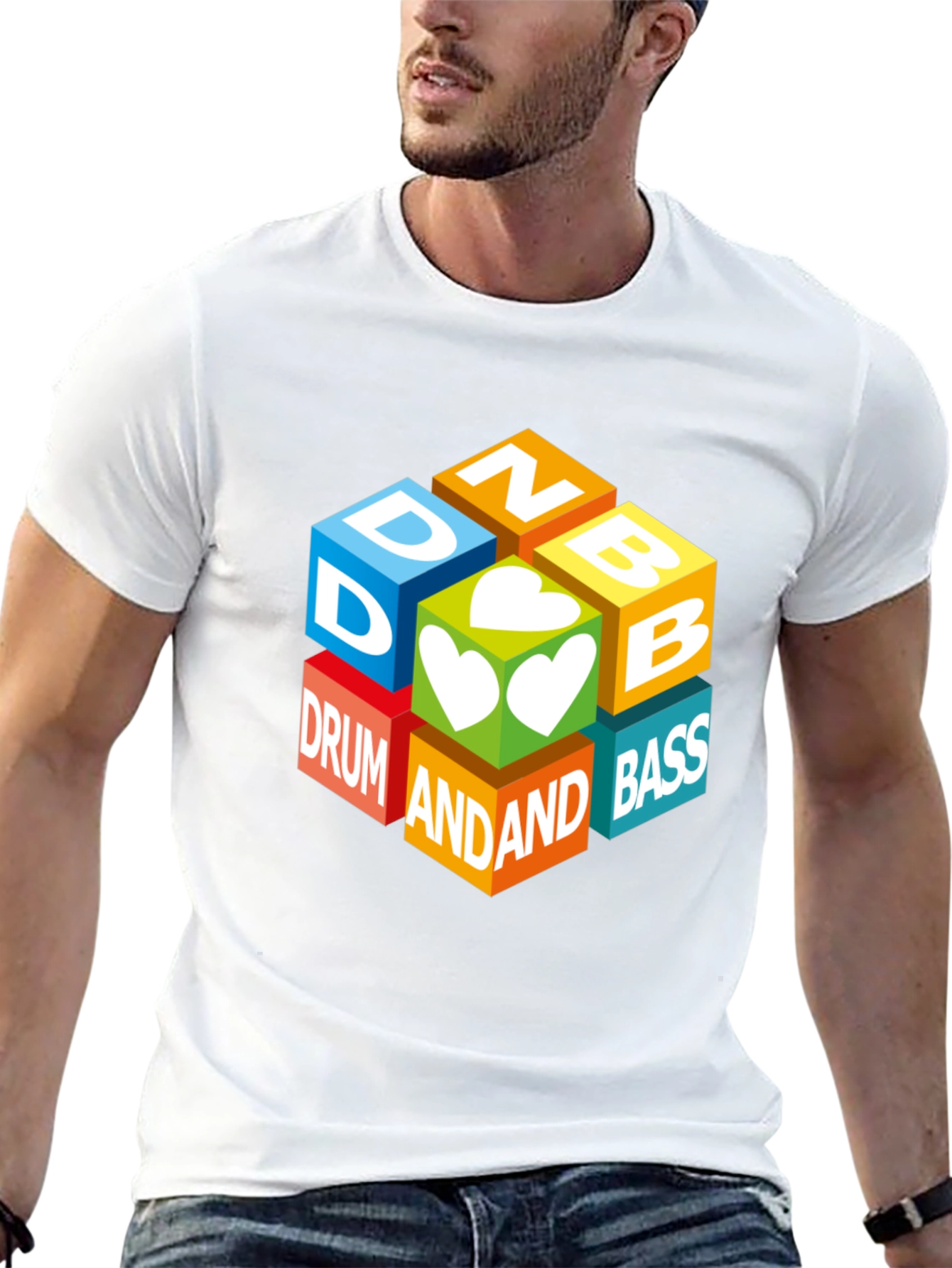 Drum and Bass Cube Graphic T-Shirt