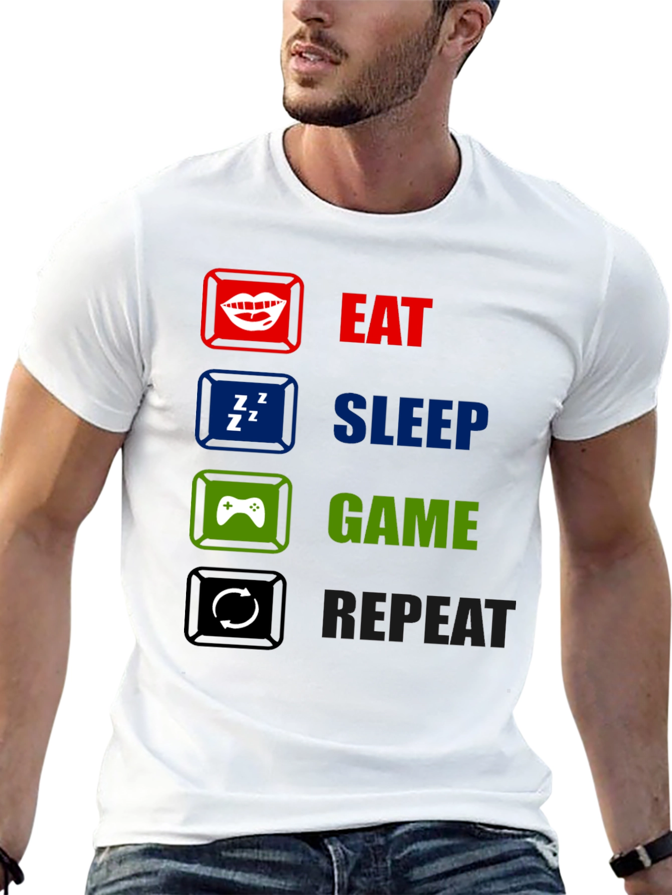 Eat Sleep Game Repeat Gamer T-Shirt