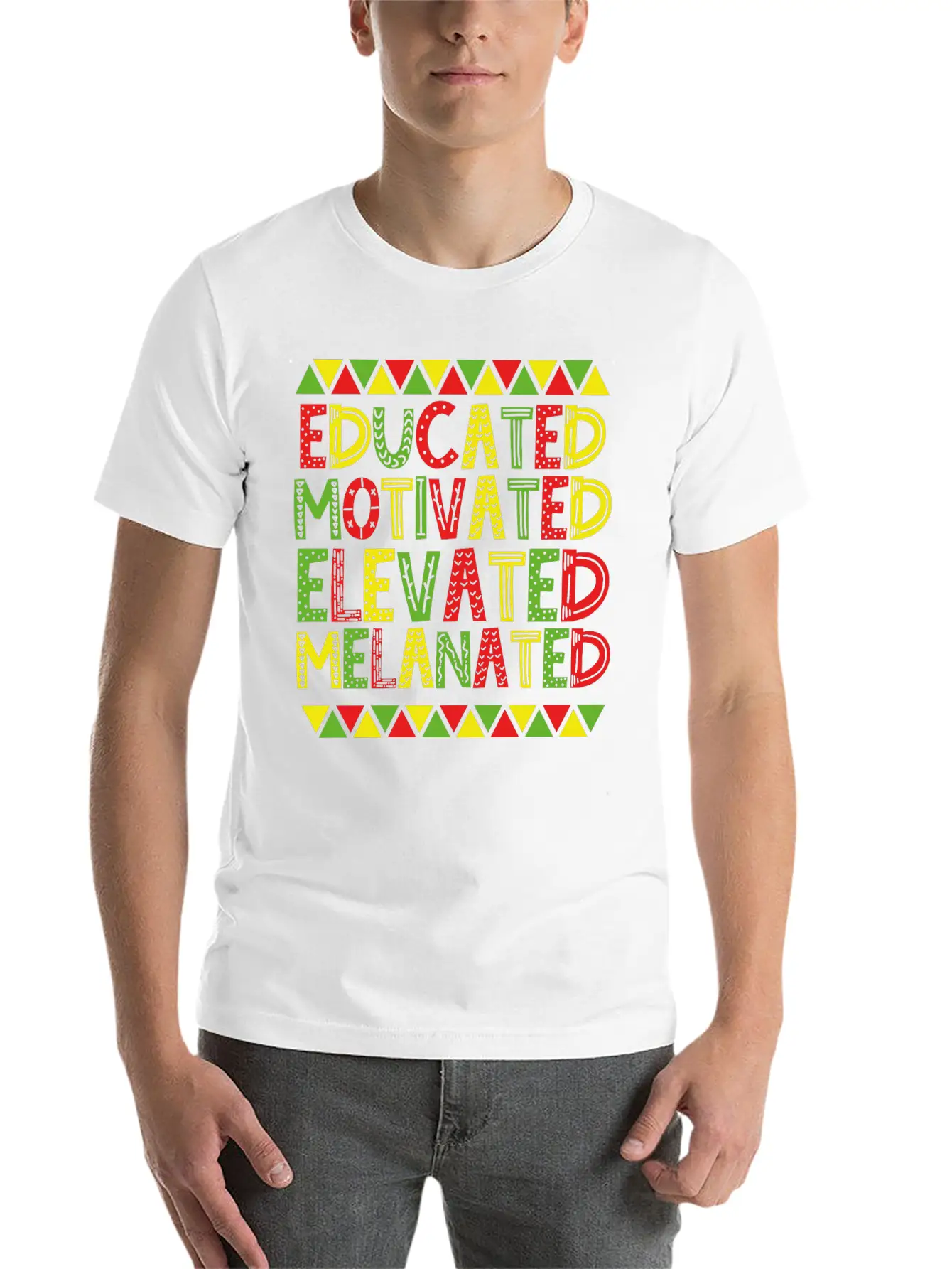 Educated Motivated Elevated Melanated African Unisex Casual T-Shirt – Clean Design For Daily Comfort