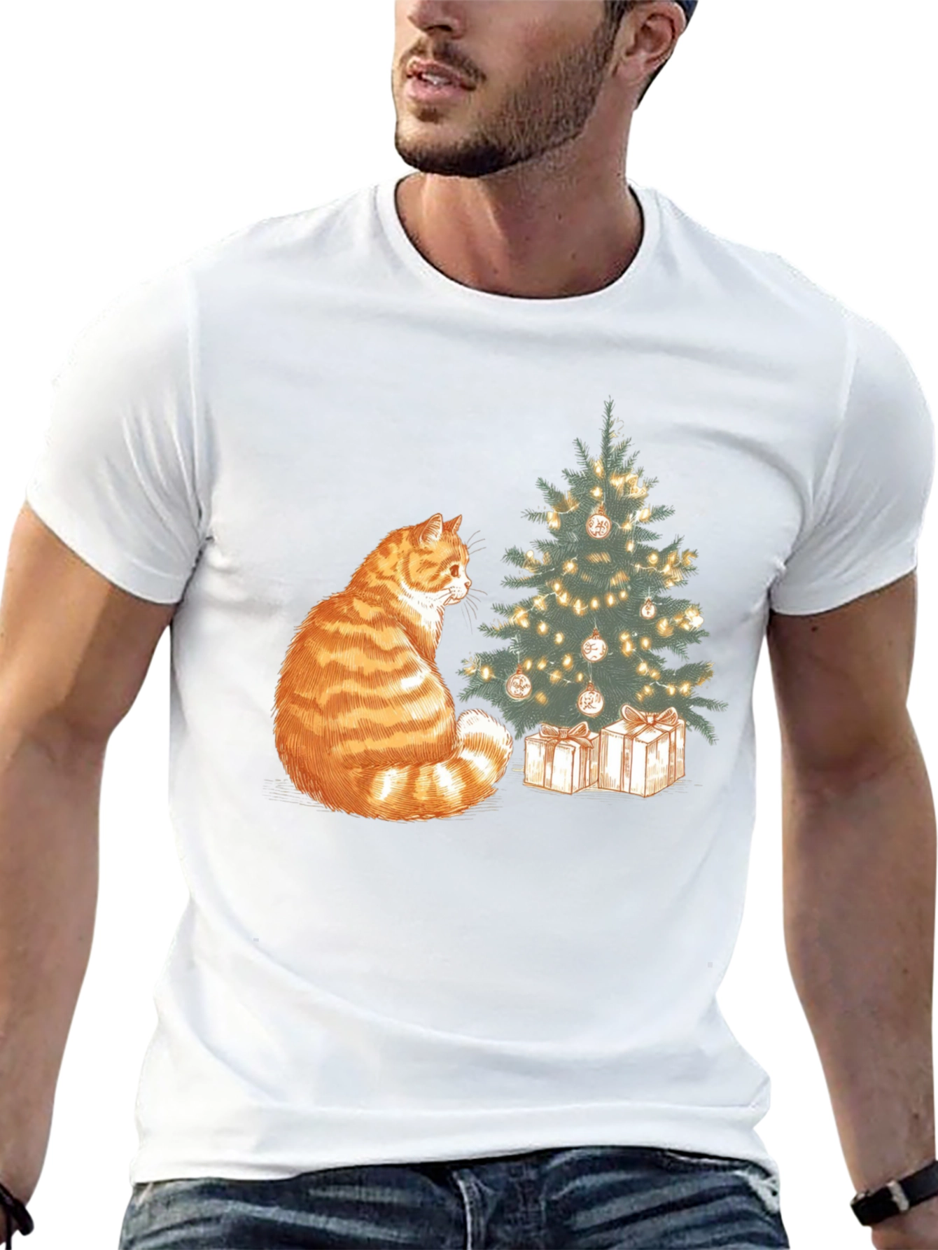 Festive Cat Christmas T-Shirt