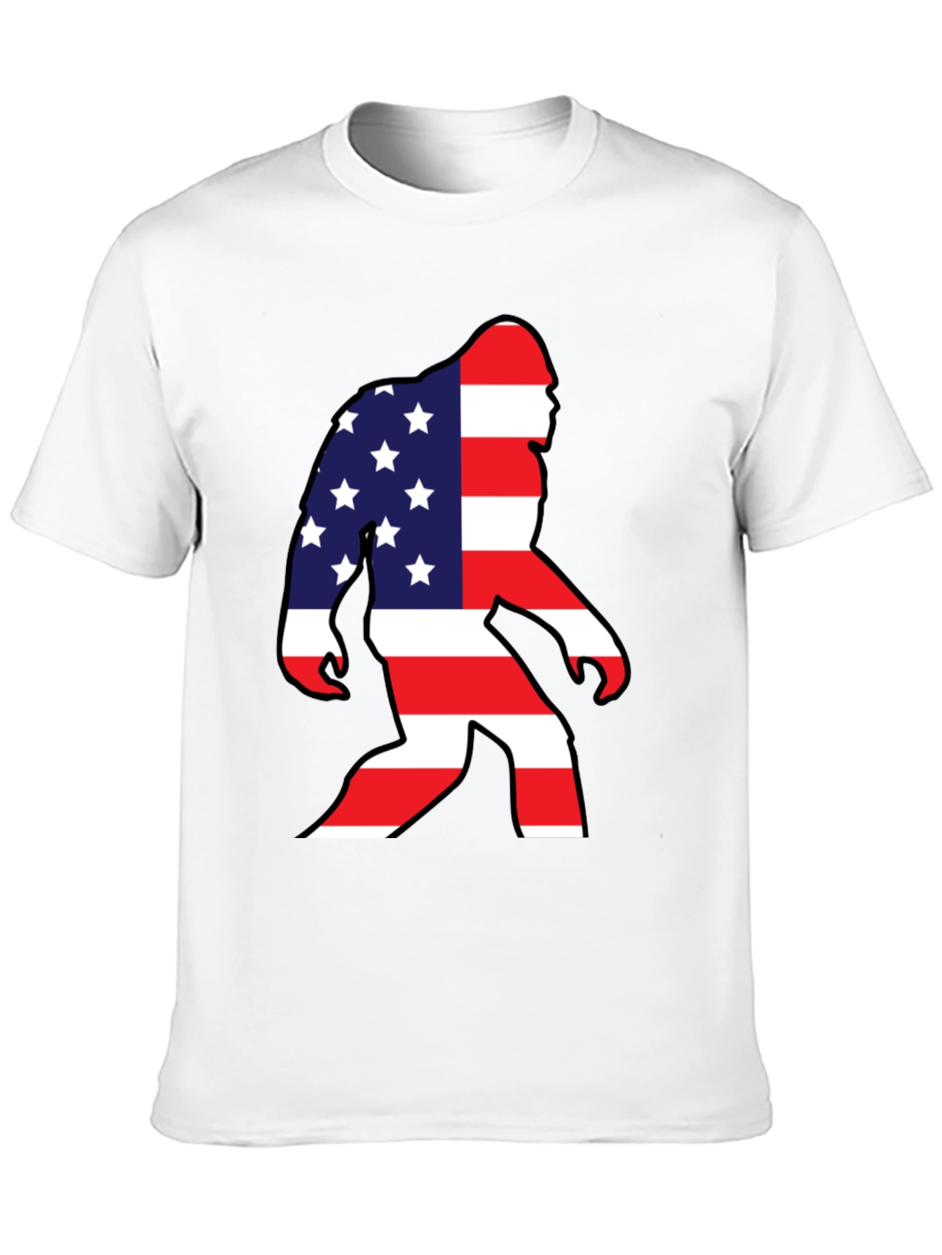 American Flag Bigfoot T-Shirt Patriotic USA Sasquatch Tee
