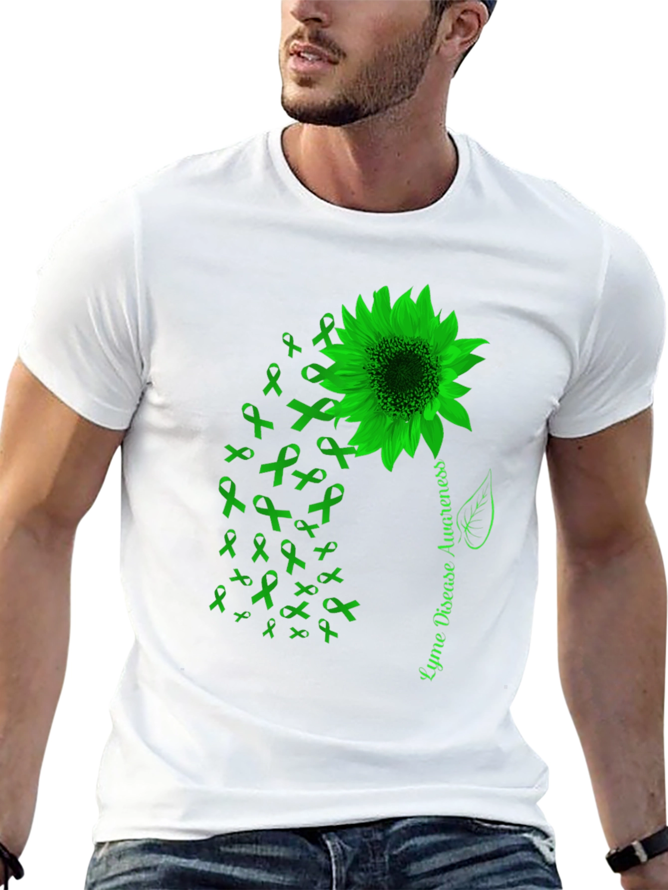 Lyme Disease Awareness Sunflower Ribbon T-Shirt