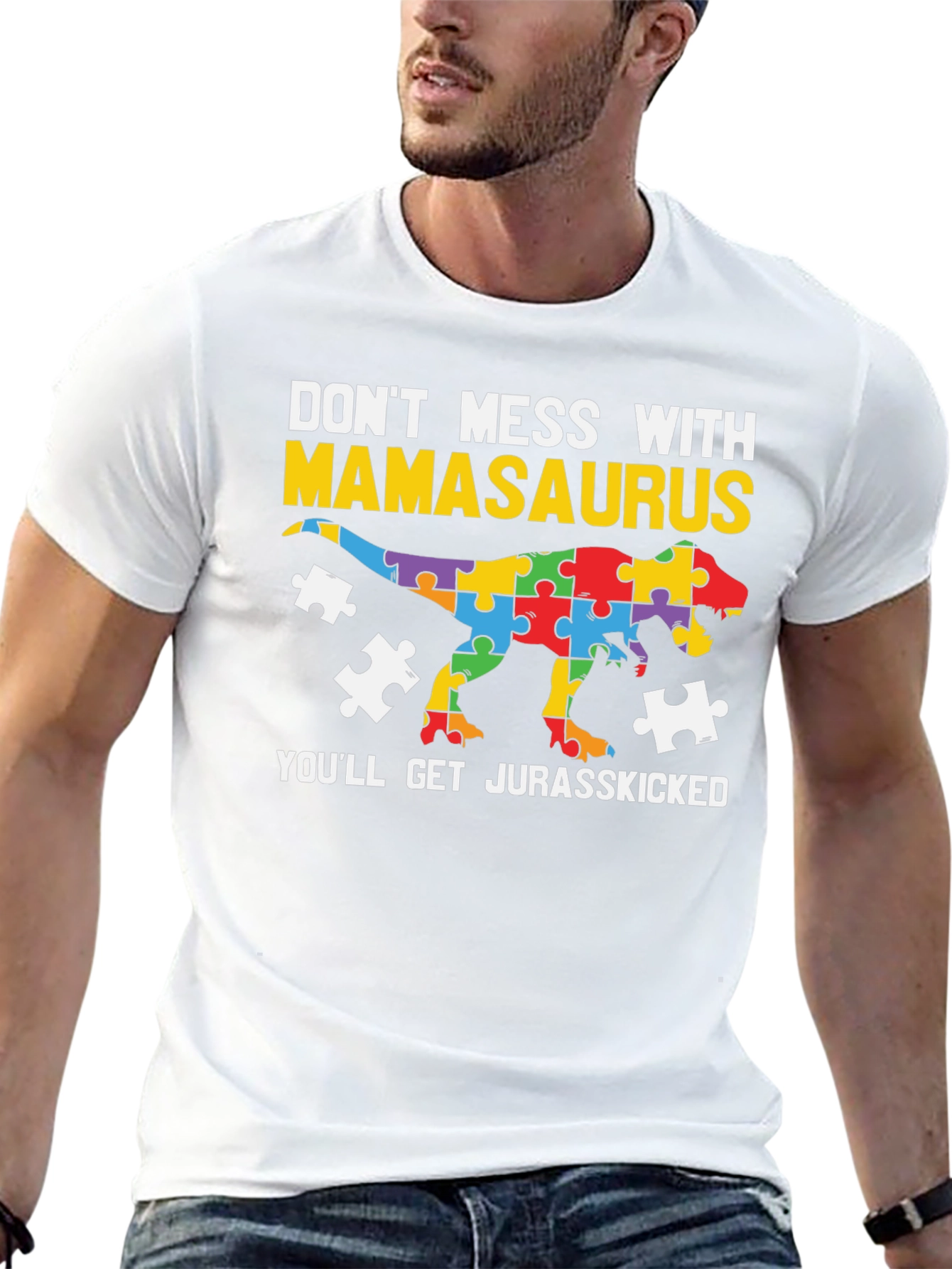 Mamasaurus Autism Awareness T-Shirt