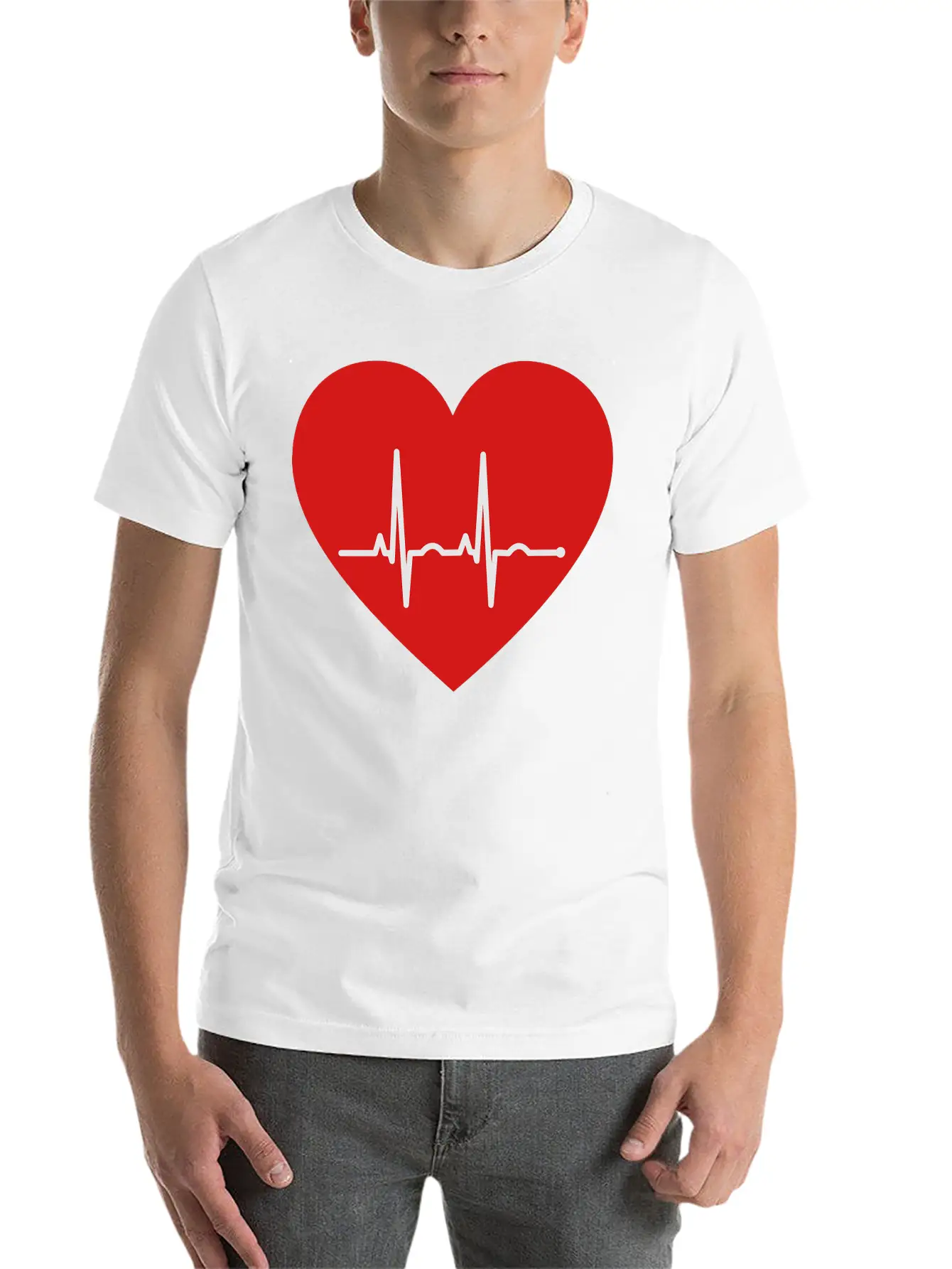 EKG Heart Unisex Casual T-Shirt – Clean Design For Daily Comfort