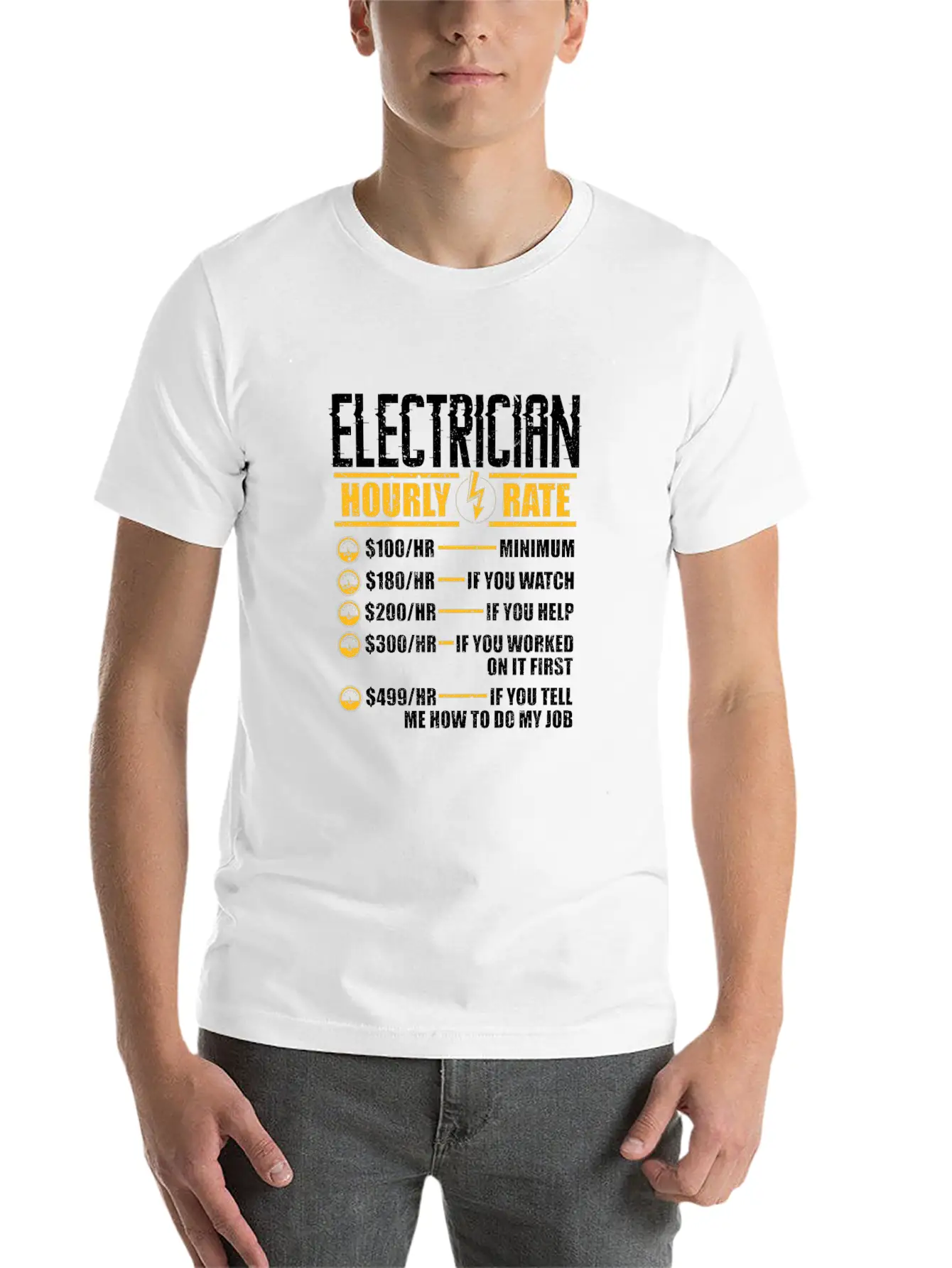 Electrician Hourly Rate Unisex Casual T-Shirt – Clean Design For Daily Comfort