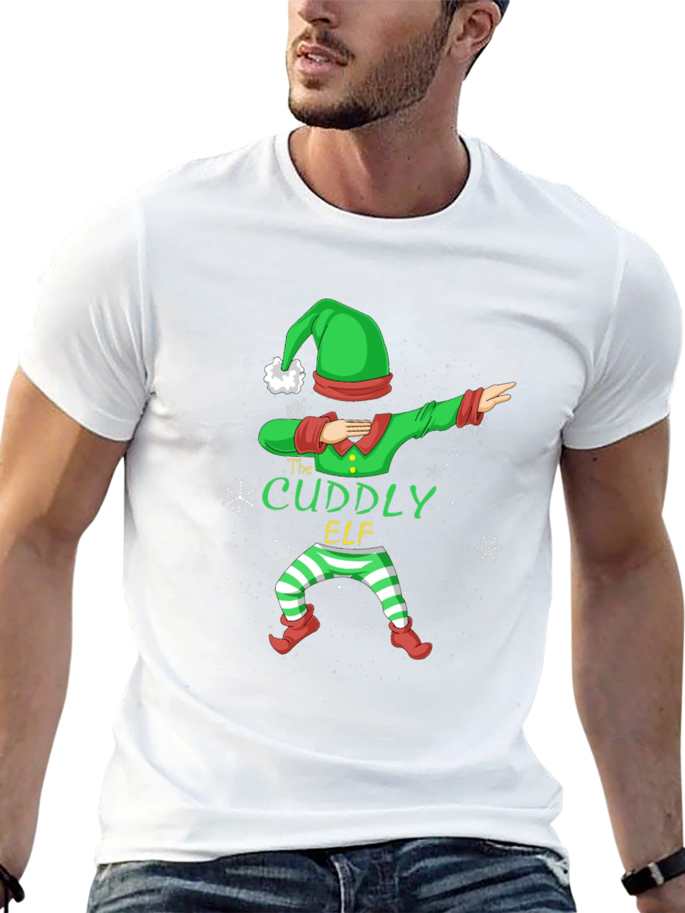 Cuddly Elf Dabbing Christmas T-Shirt