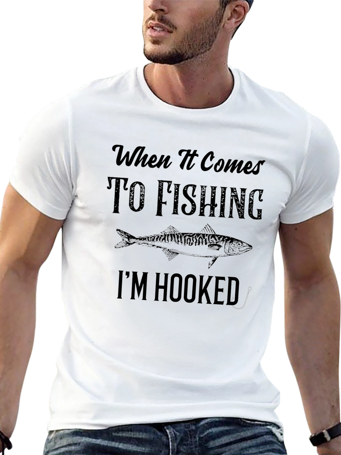 Fishing Hooked Graphic T-Shirt