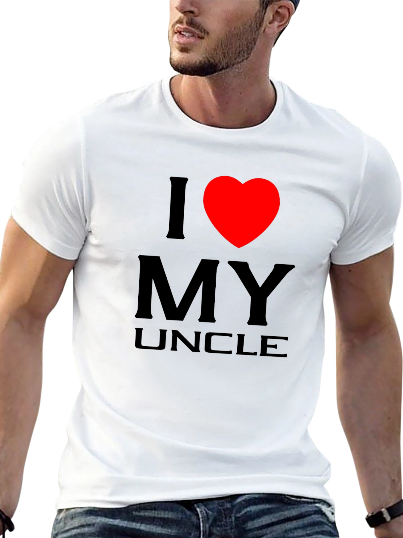 I Love My Uncle T-Shirt - Black Cotton Tee