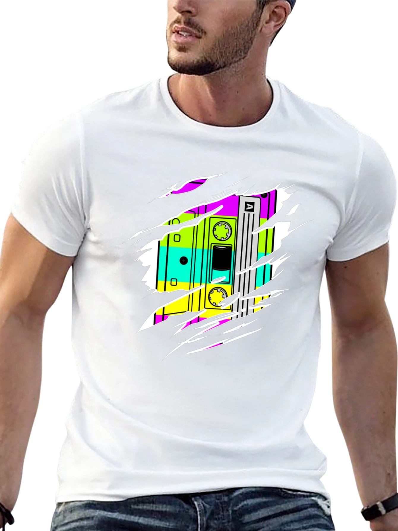 Retro Cassette Tape Graphic Tee - 80s Style