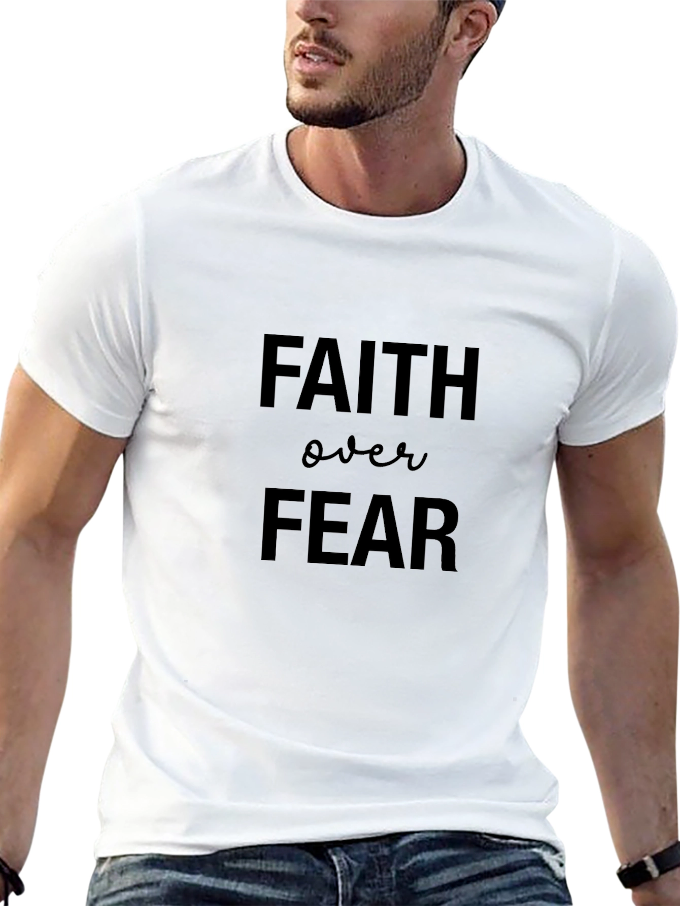 Faith Over Fear Graphic Black T-Shirt