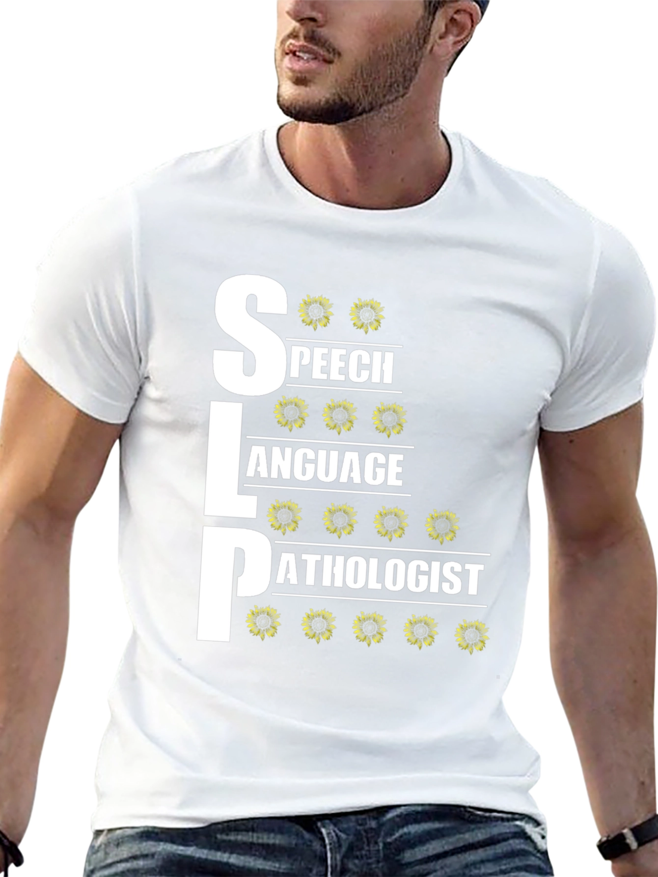 SLP Speech Language Pathologist Sunflower T-Shirt