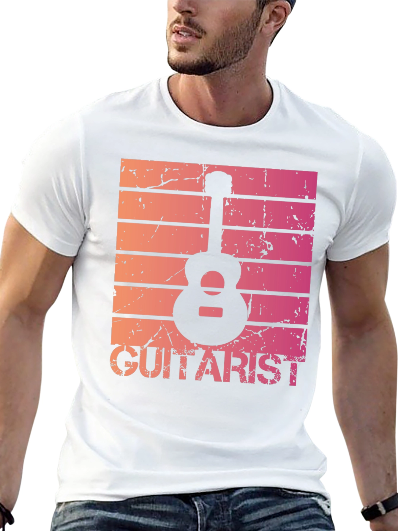 Guitarist Graphic Tee - Retro Music Lover T-Shirt