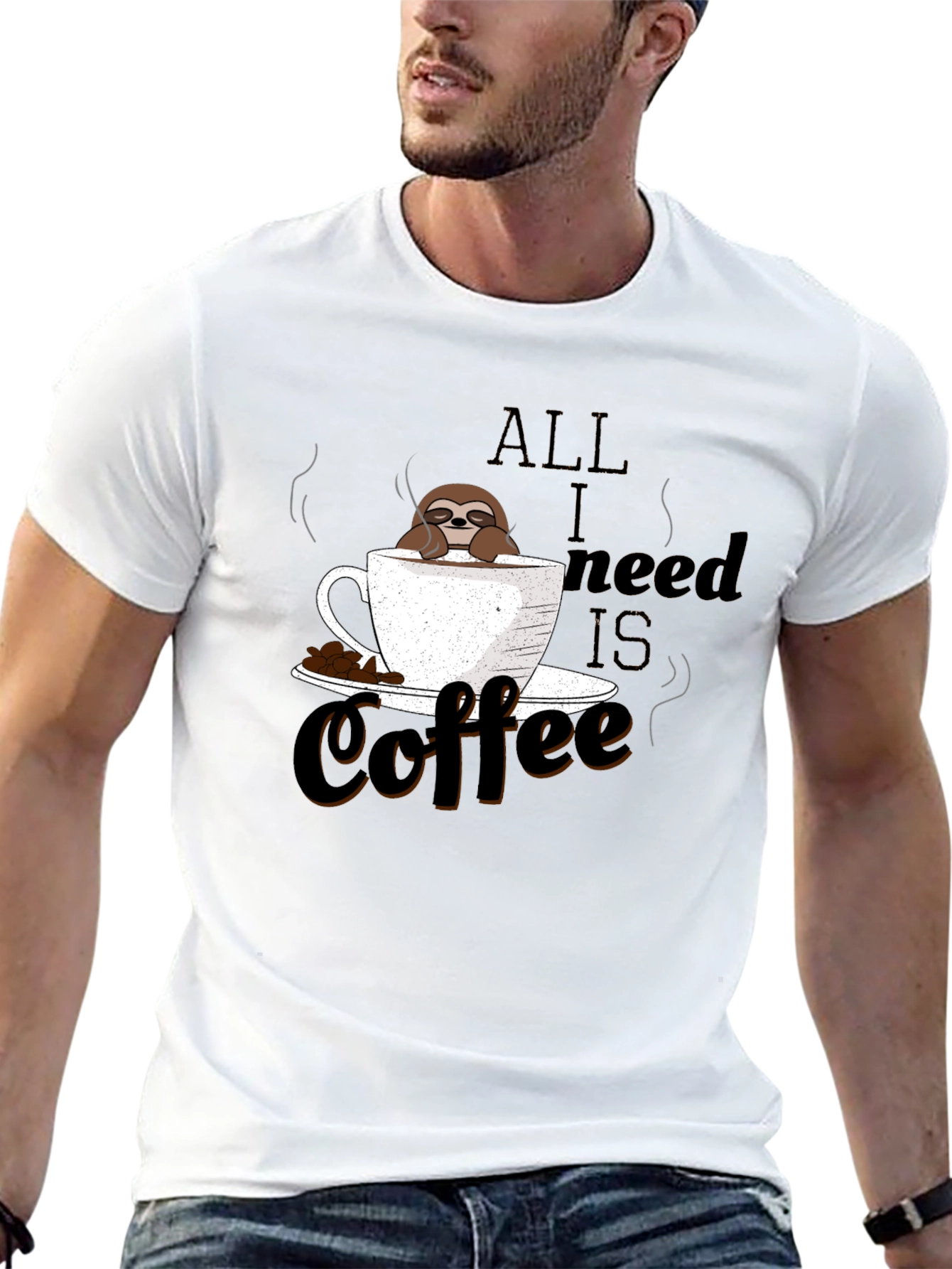 Coffee Sloth Graphic Tee - Relaxed & Fun T-Shirt