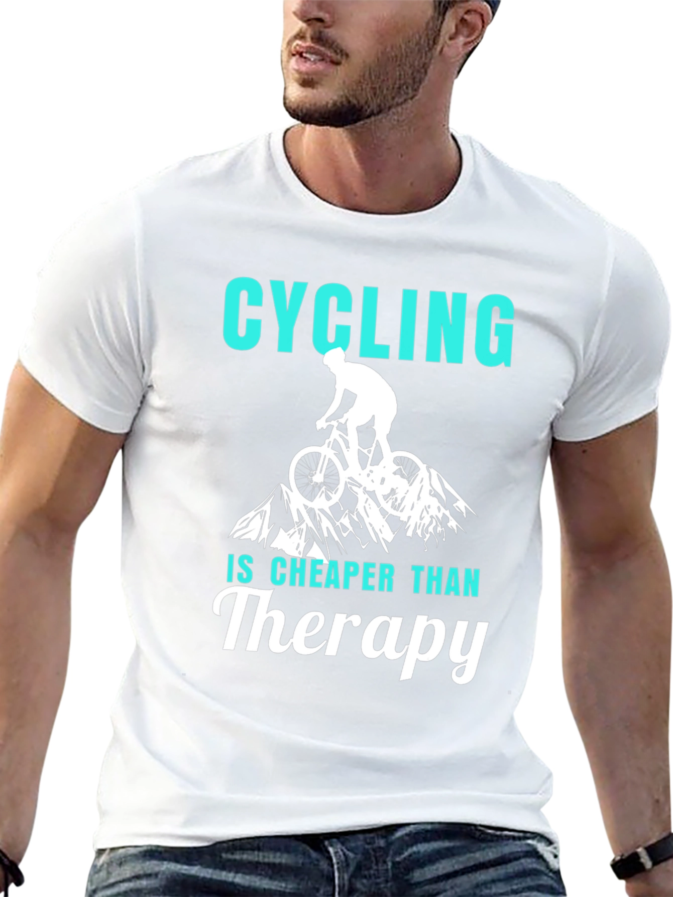 Cycling Cheaper Than Therapy Graphic T-Shirt