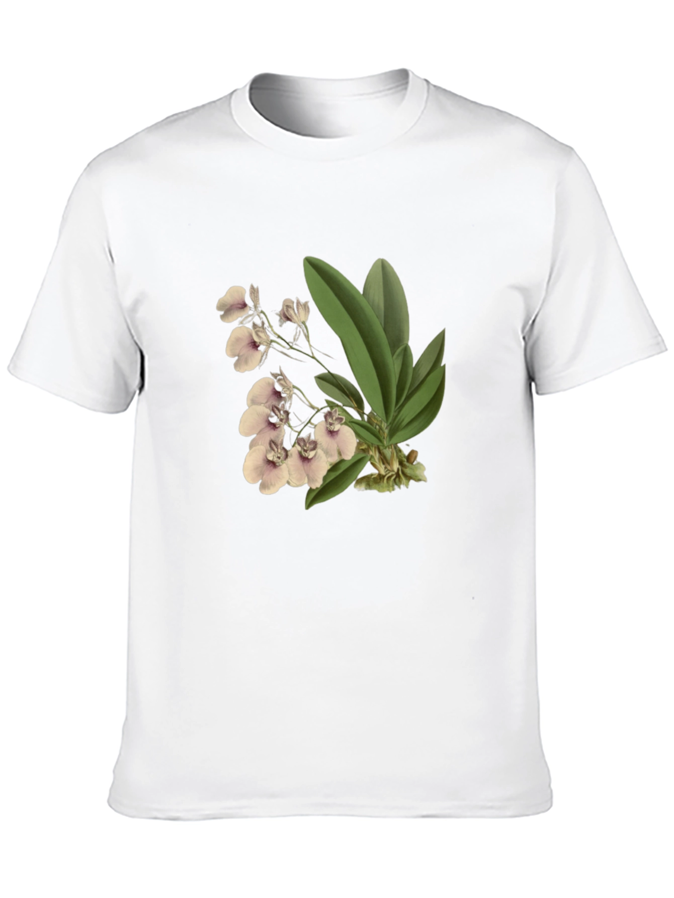 Floral Orchid Graphic Black T-Shirt
