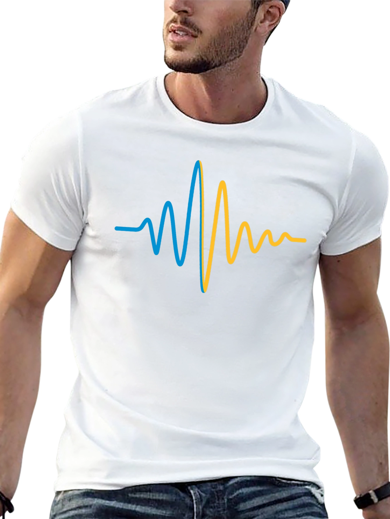 Ukraine Heartbeat T-Shirt - Black Cotton Tee