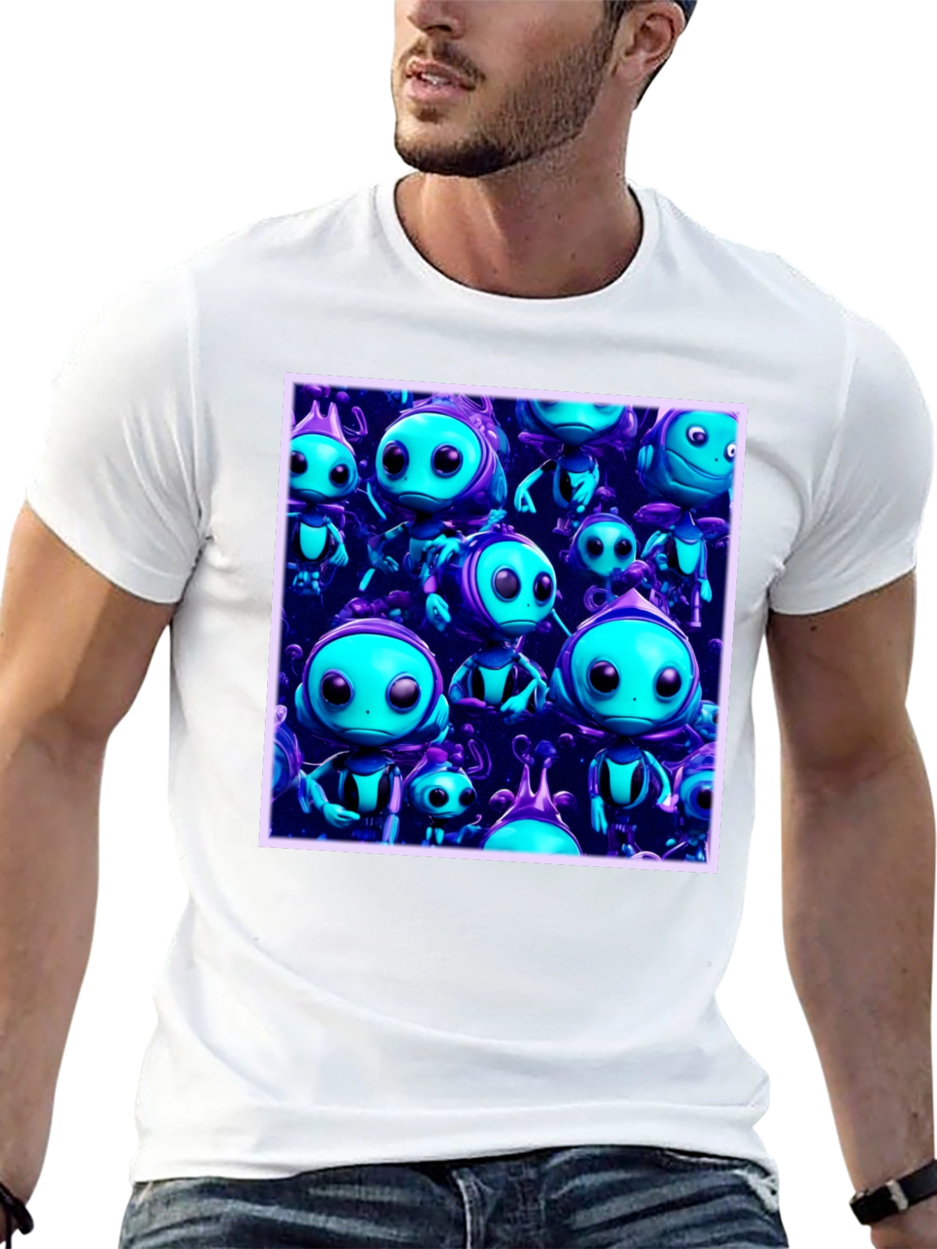 Funky Alien Graphic Tee - Black