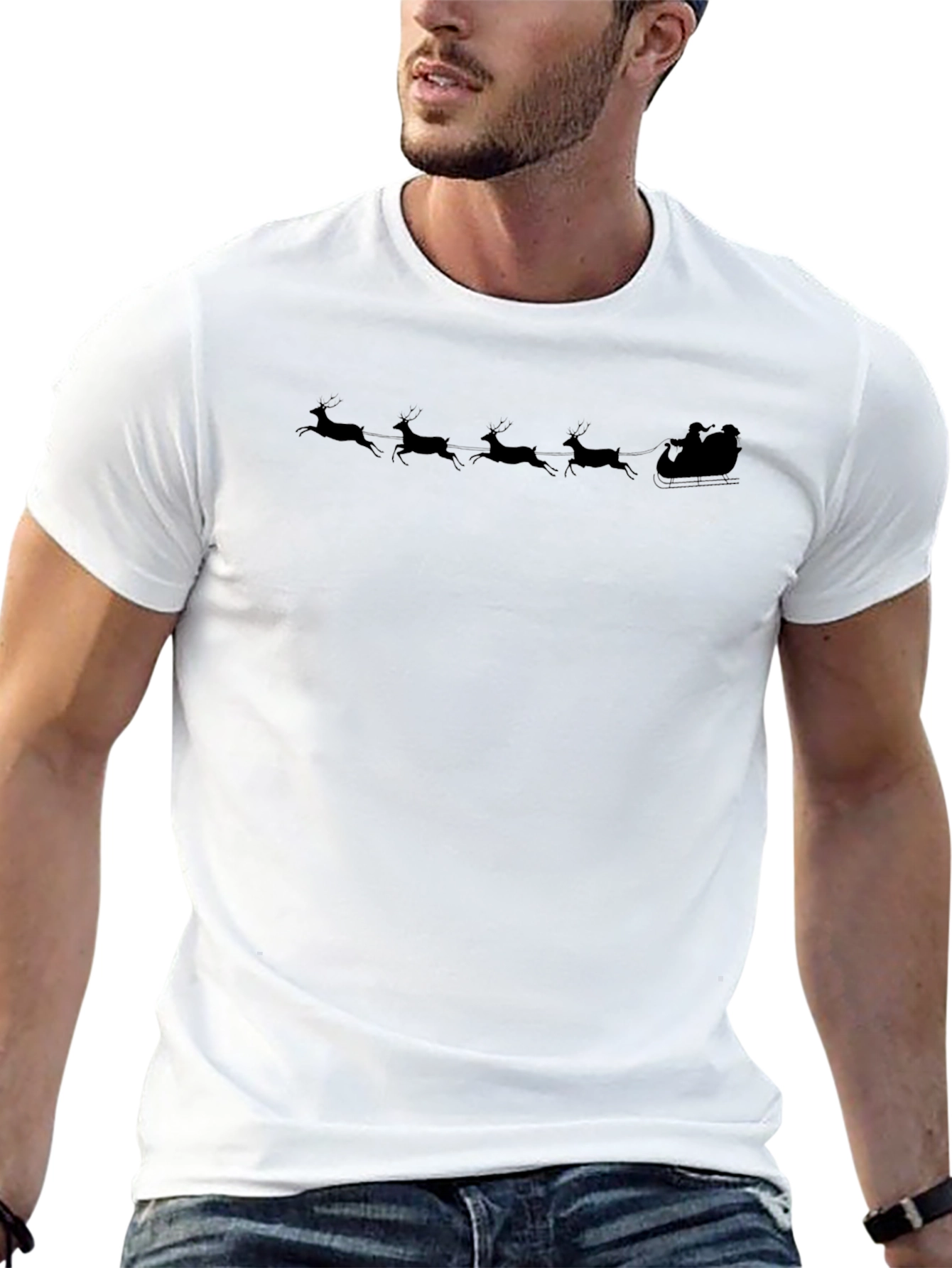 Santas Sleigh Black T-Shirt