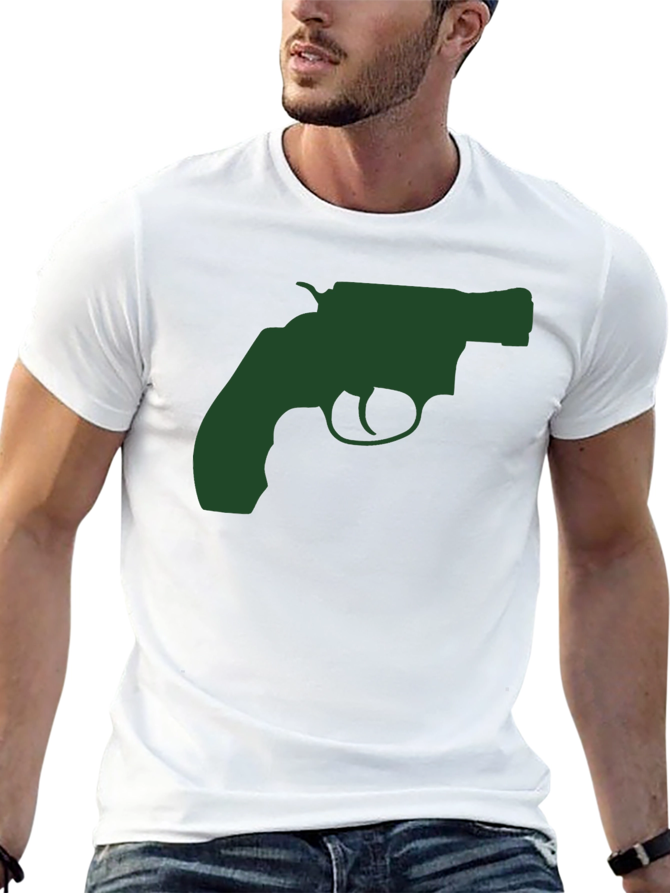 Revolver Graphic Tee - Cool Gun Design Shirt