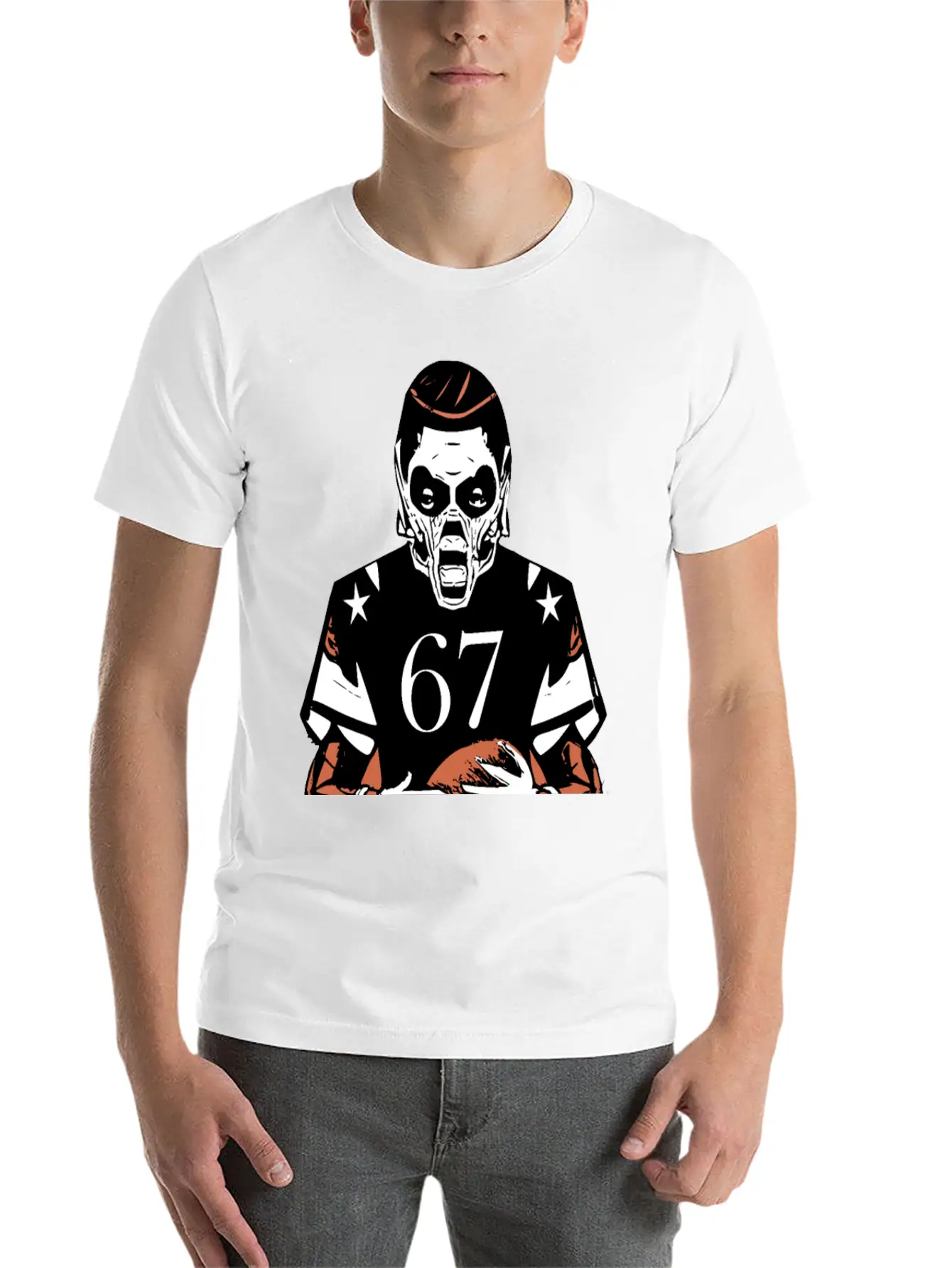 Fearless Gridiron Beast - Monster Football Player Unisex Casual T-Shirt – Clean Design For Daily Comfort
